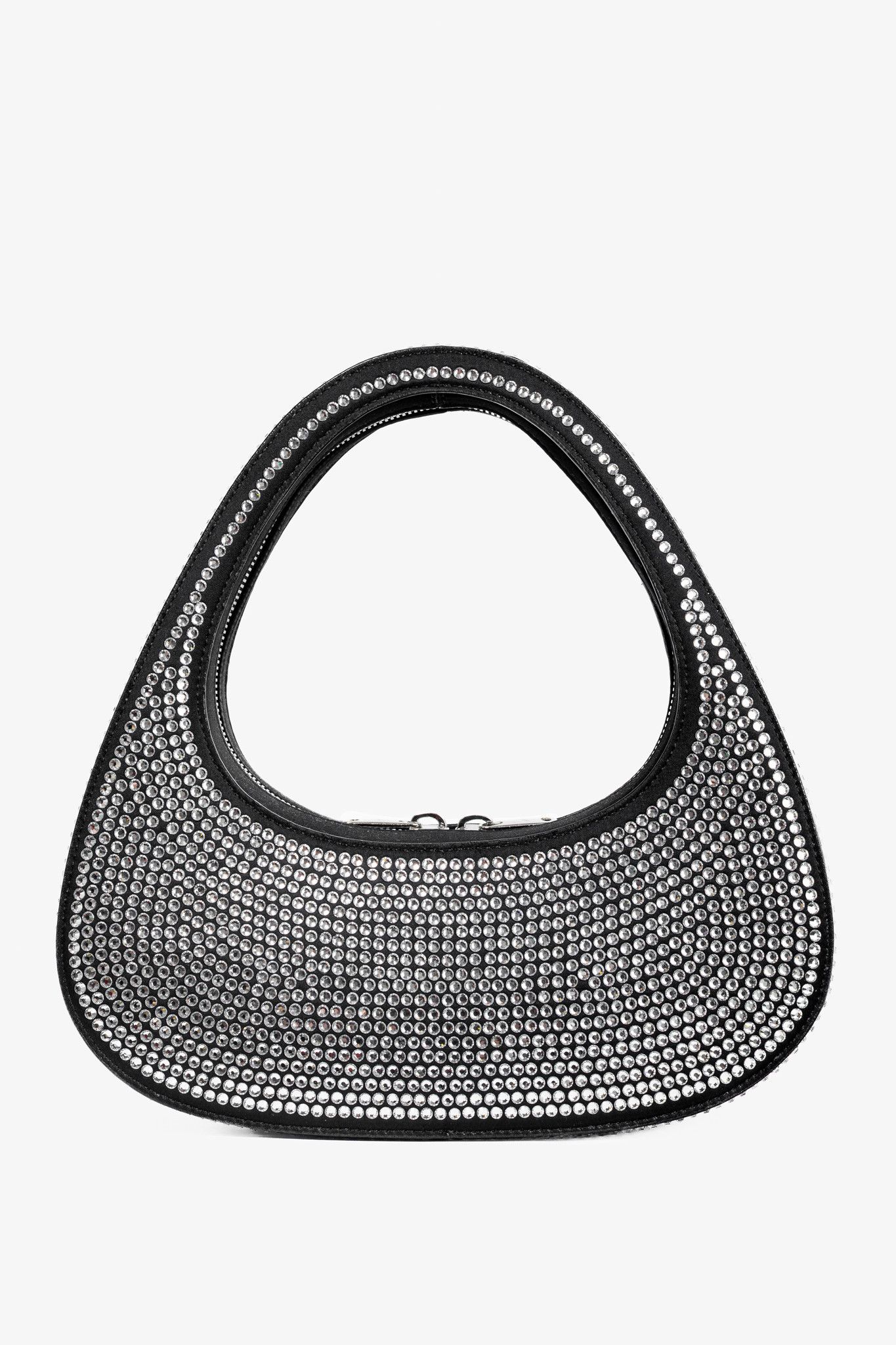Coperni Baguette Swipe Black Crystal Structured Handbag