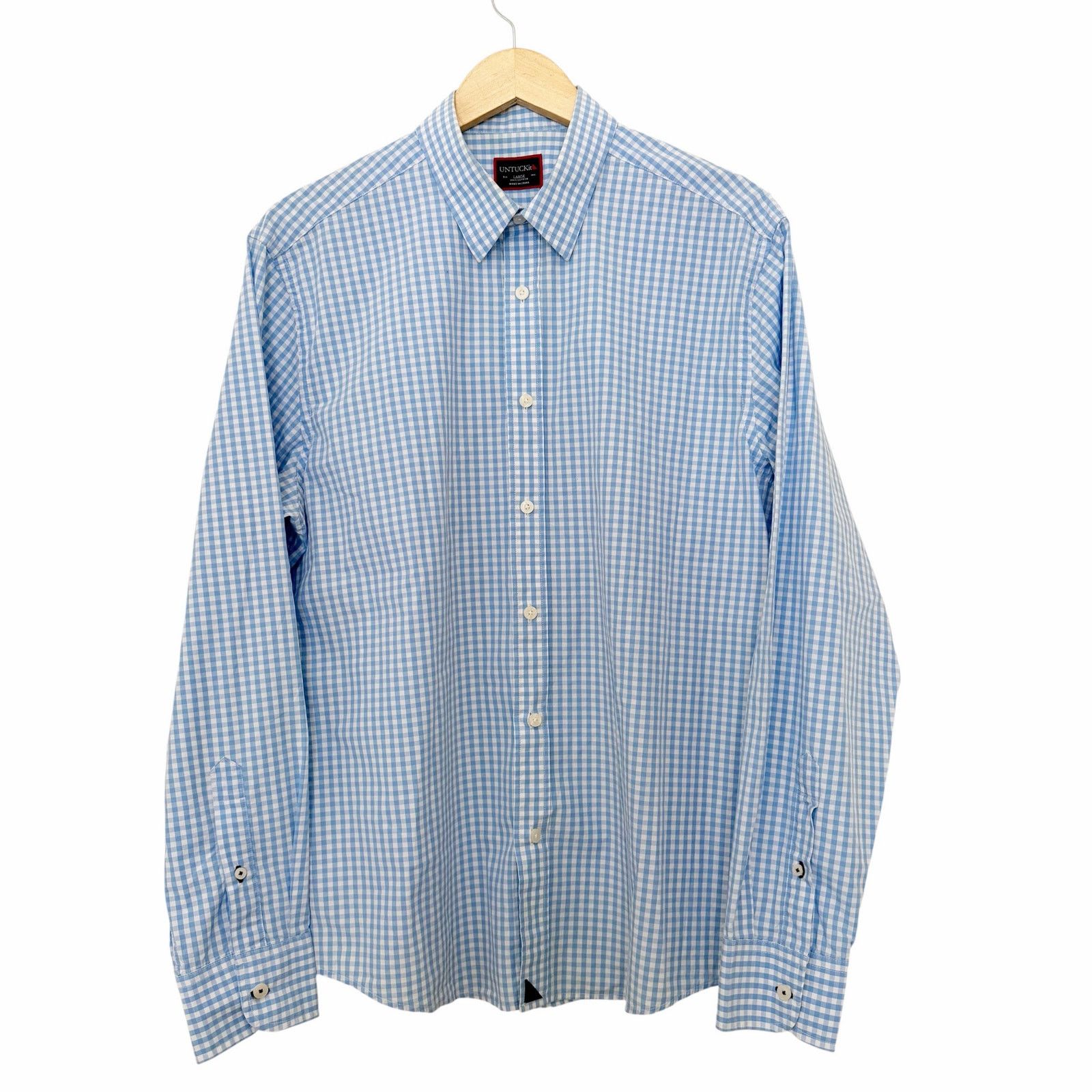 UNTUCKit Untuckit Blue Plaid Cotton Long Sleeve Button Down Sz L Size US L / EU 52-54 / 3 - 2 Thumbnail