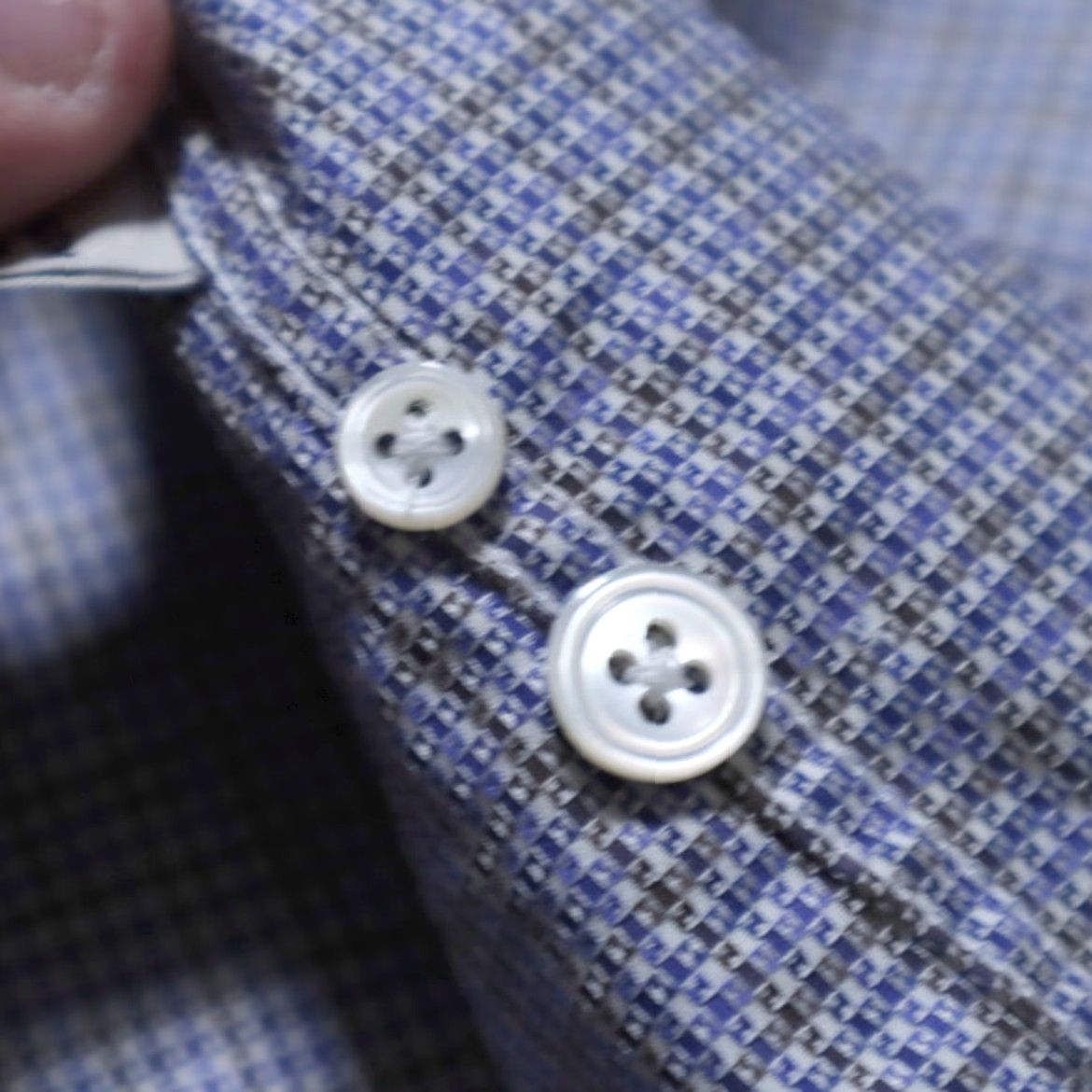 Faconnable VINTAGE Faconnable Diamond Check Long Sleeve Button Up Shirt Gray Men's XL Size US XL / EU 56 / 4 - 6 Thumbnail