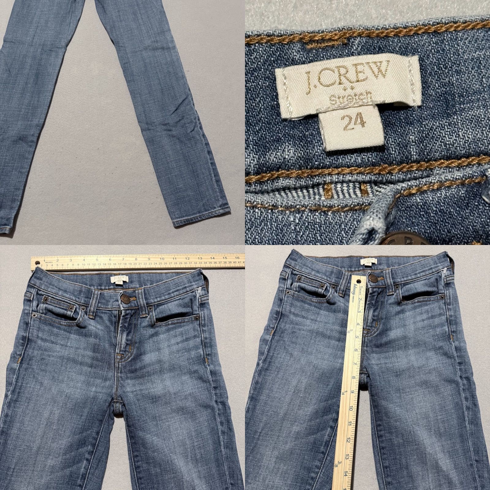 J.Crew J. Crew Jeans Blue Denim Stretch Pockets Low Rise Skinny Zip Fly 24 Women Jeans Size 42" / US 20 - 8 Thumbnail