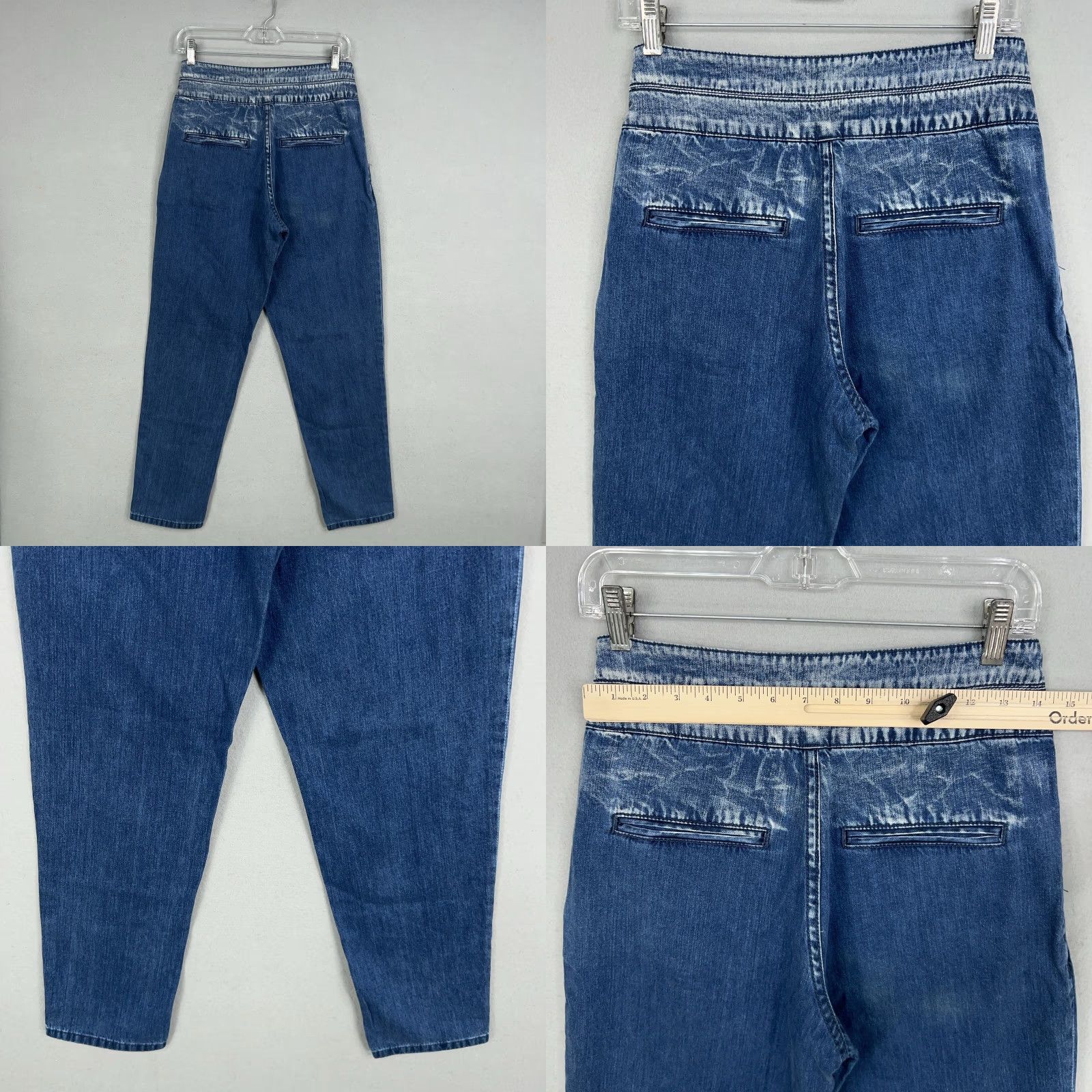 Vintage BLANKNYC Jeans Womens 26 Blue High Rise Denim Pleated Tapered Balloon Bo Legged Size 26" / US 2 / IT 38 - 8 Thumbnail