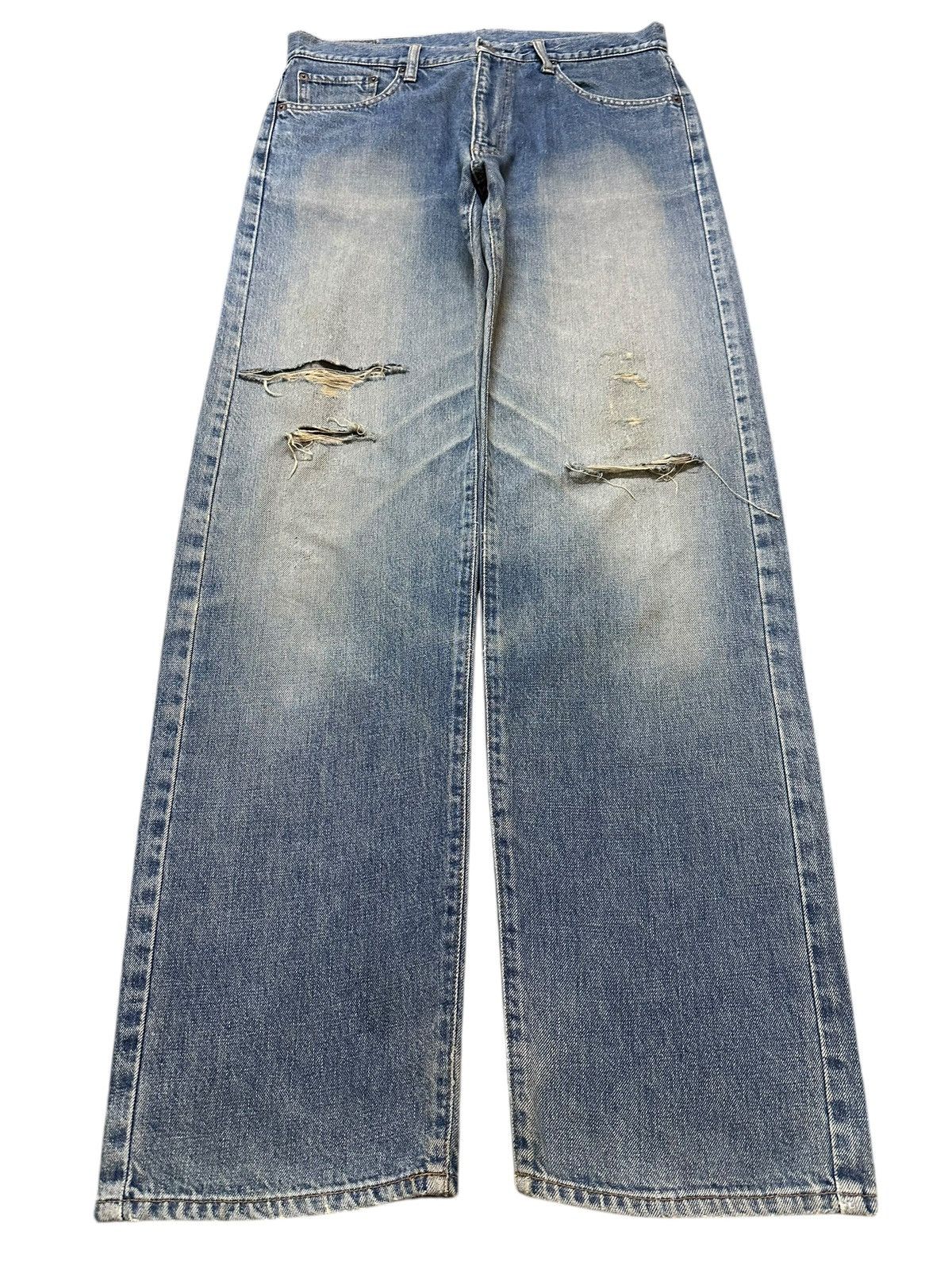 Japanese Brand Vintage Japanese Brand Faded Wash Distressed Baggy Jeans Size US 34 / EU 50 - 1 Thumbnail