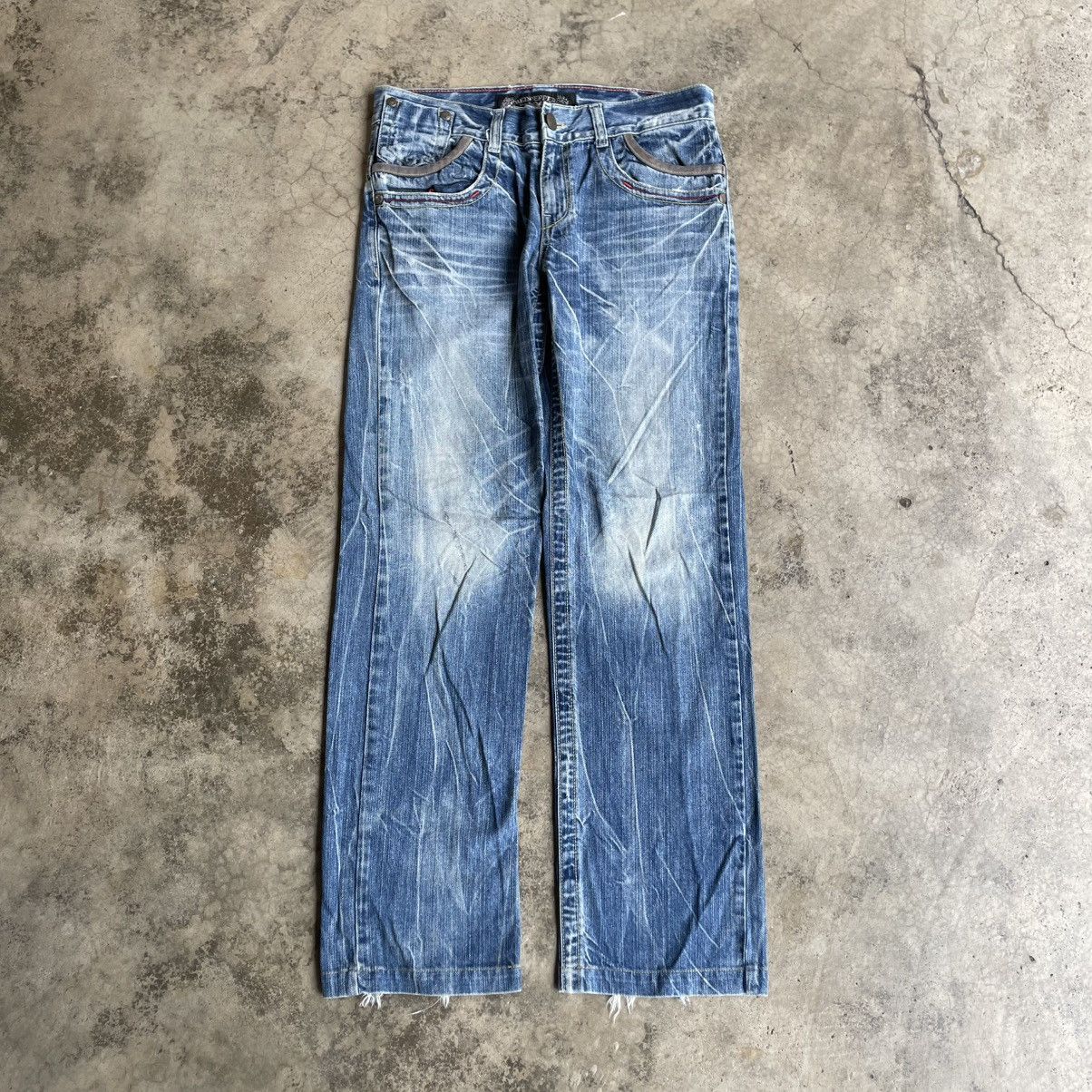 Japanese Brand 🔥🇯🇵Vintage Red Pepper Stoned Washed Distress Denim Jeans Size US 34 / EU 50 - 1 Thumbnail