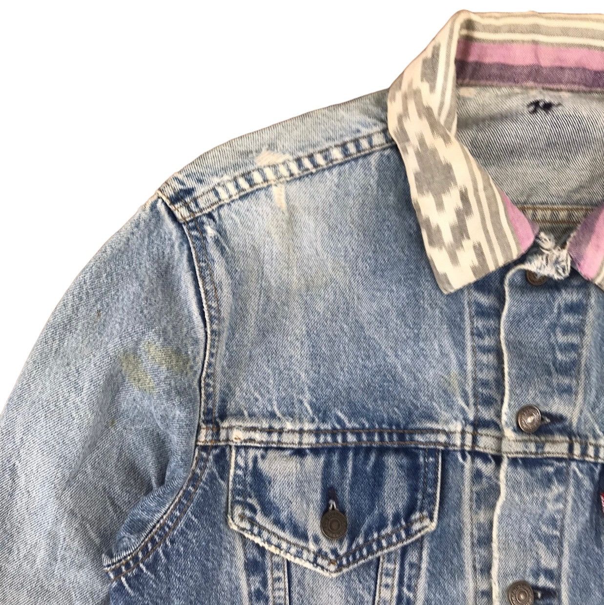 Levi's Vintage Levis Denim Trucker Jacket Aztec Collar Size US M / EU 48-50 / 2 - 3 Thumbnail