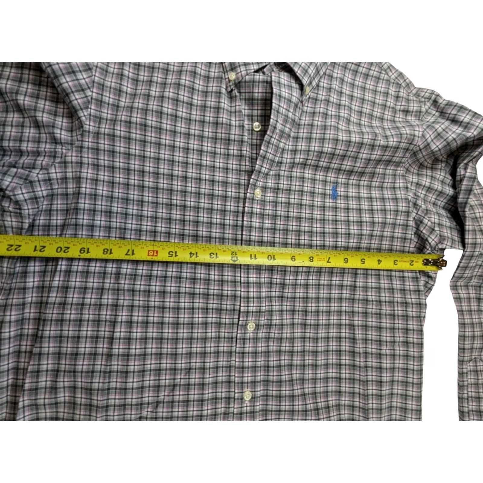 Ralph Lauren Ralph Lauren Mens Button-Down Shirt Plaid Gray Pink L/S Embroidered Logo Pony Casual Formal Size US L / EU 52-54 / 3 - 8 Thumbnail