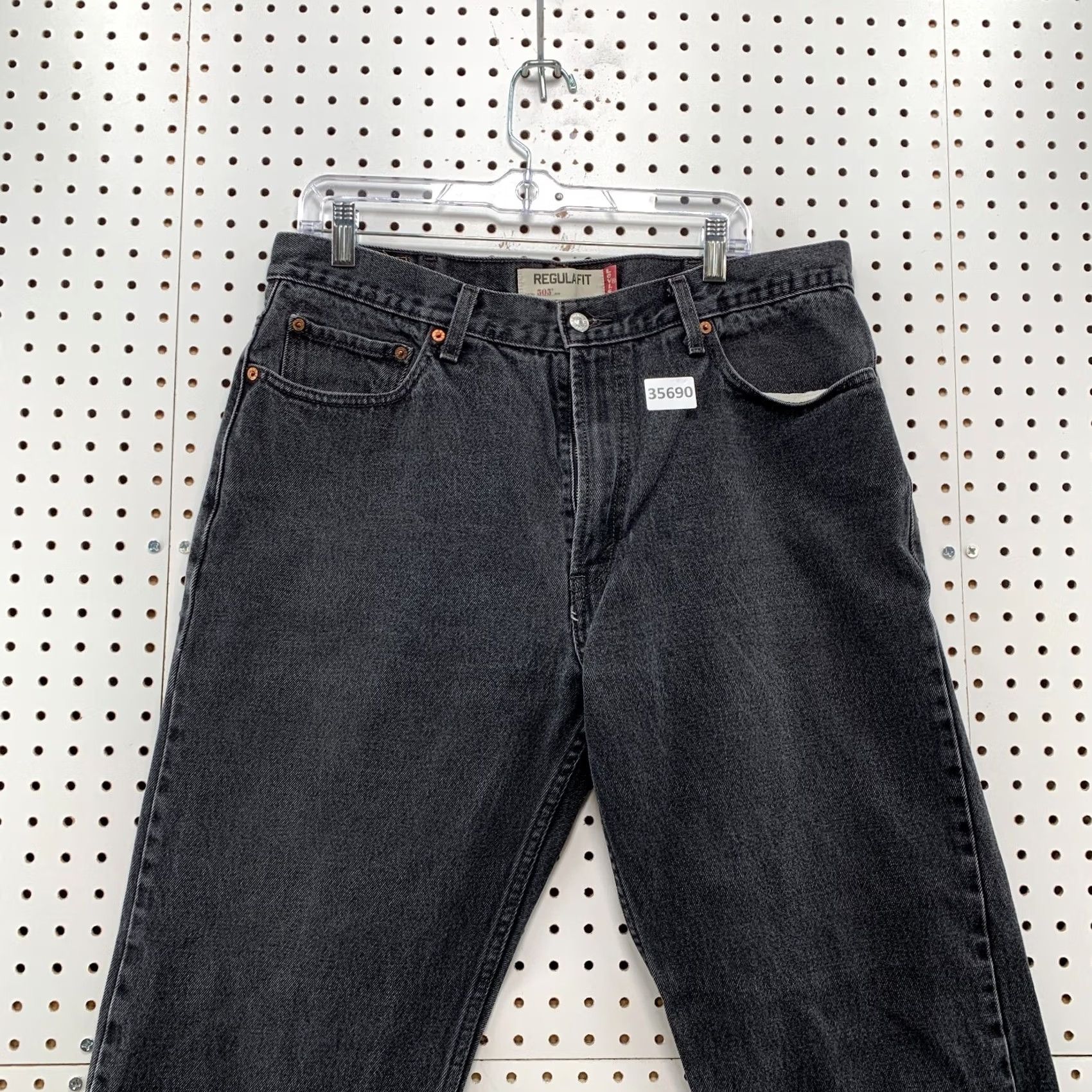 Levi's VINTAGE Levis 505 Black Denim Jeans Mens Straight Leg Size 38x34 Regular Fits 36x31 Size US 36 / EU 52 - 3 Thumbnail