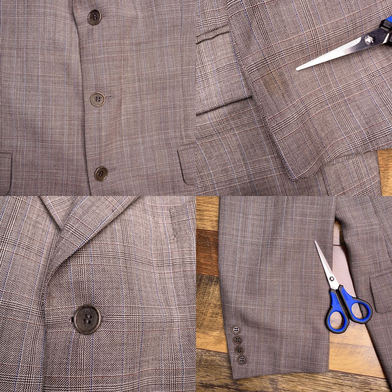 Yves Saint Laurent VINTAGE Saint Laurent Blazer Men 46 Gray Plaid Wool Sport Coat Regular Notch Lapel 3-Button/ Four-Button? Size 46R - 8 Thumbnail