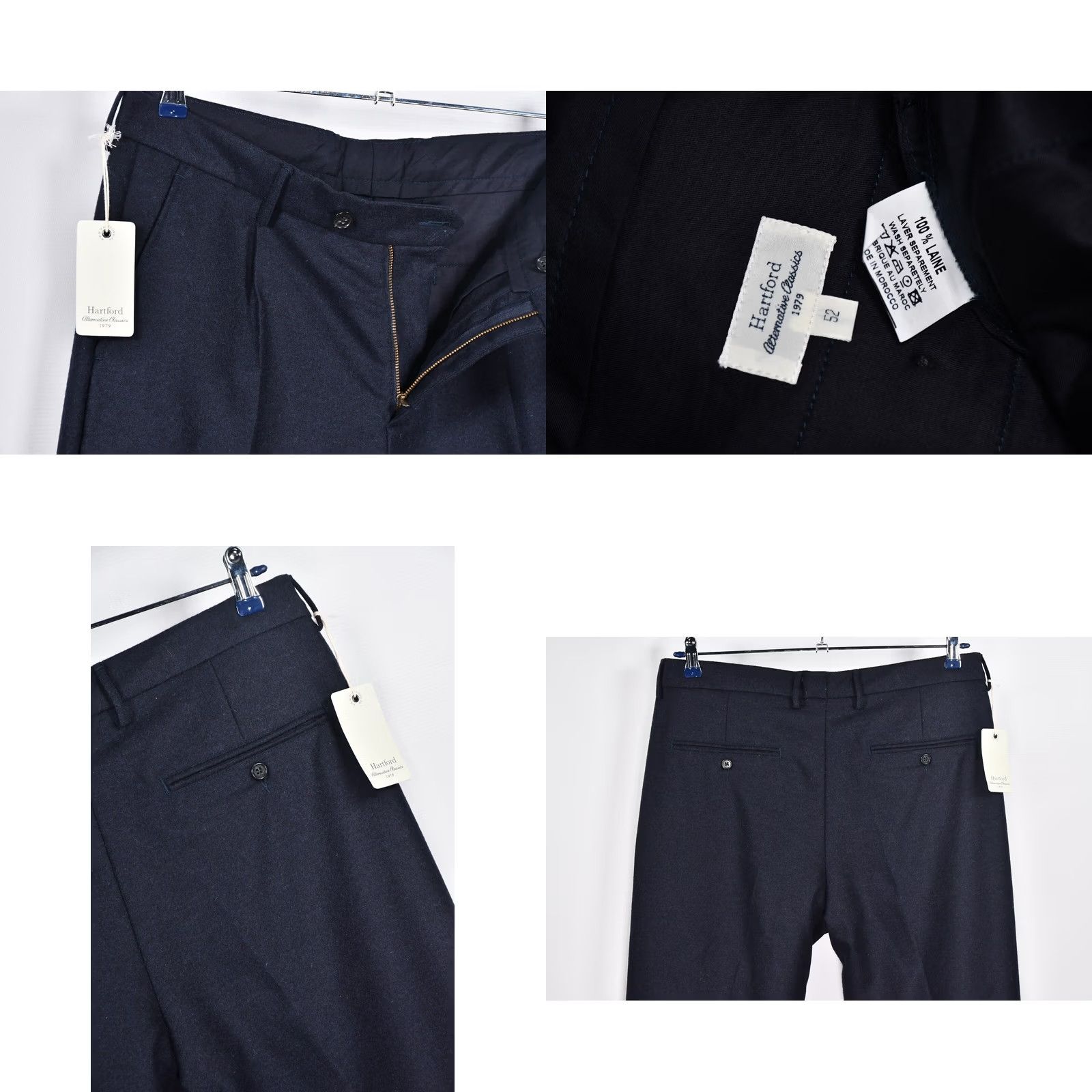 Hartford Hartford Altermative Clasics Teddy Wool Pants Men Regular 52 Blue Wool Flat Front Casual Formal Party 90s? Size US 36 / EU 52 - 8 Thumbnail