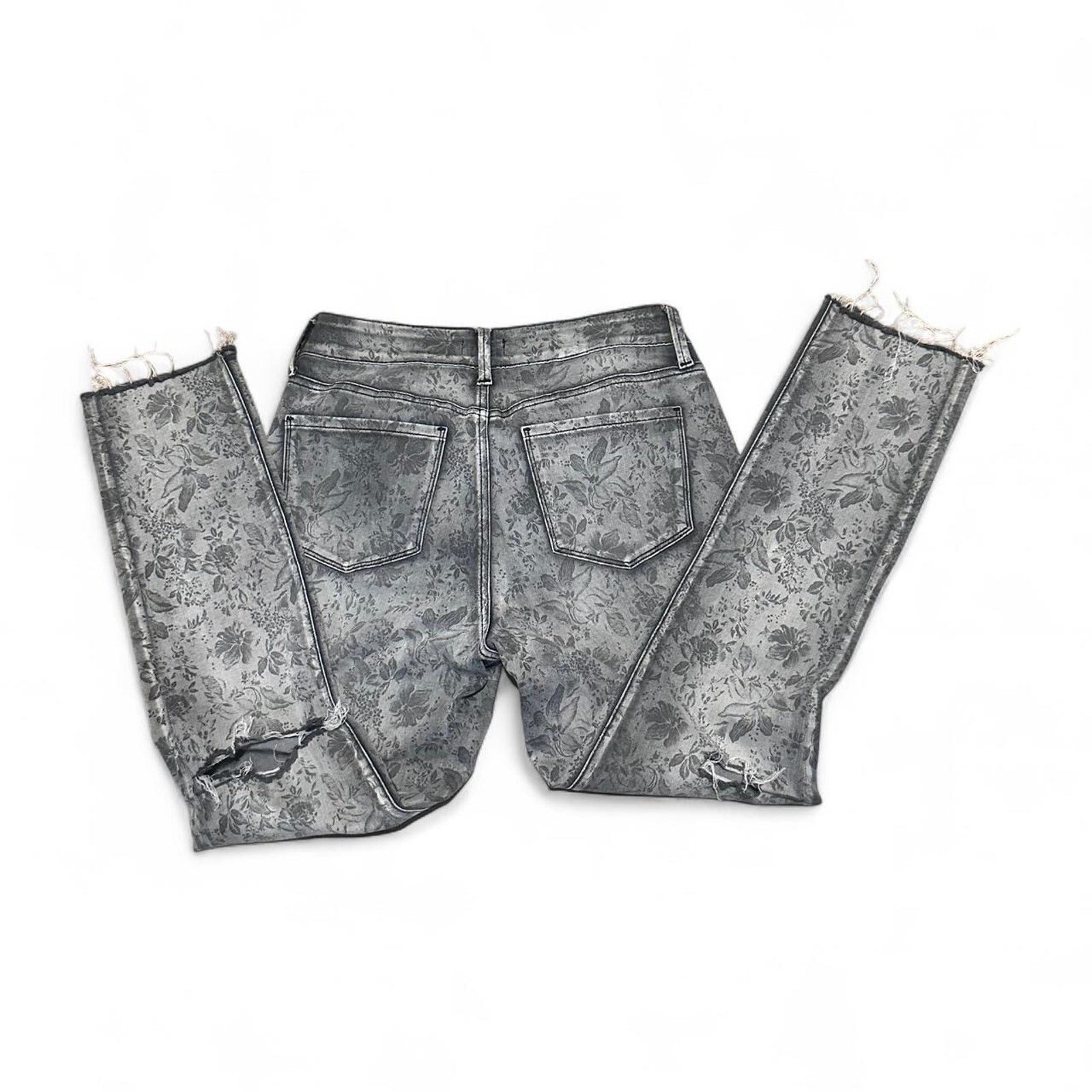 Other Alina black floral print distressed jeans Size 28" / US 6 / IT 42 - 5 Thumbnail