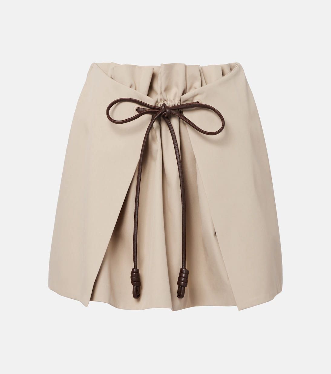 Loewe o1in1g0526 Gabardine Mini Skirt in Beige Size 25" / US 0 / IT 36 - 1 Thumbnail