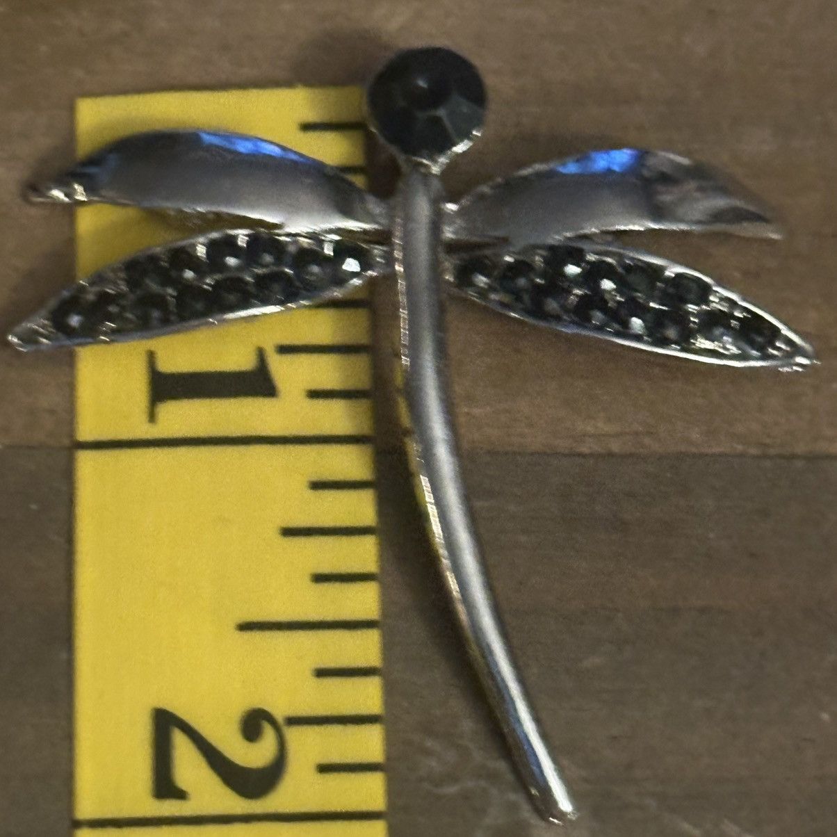 Vintage Vintage silver tone black rhinestone dragonfly brooch Size ONE SIZE - 3 Thumbnail