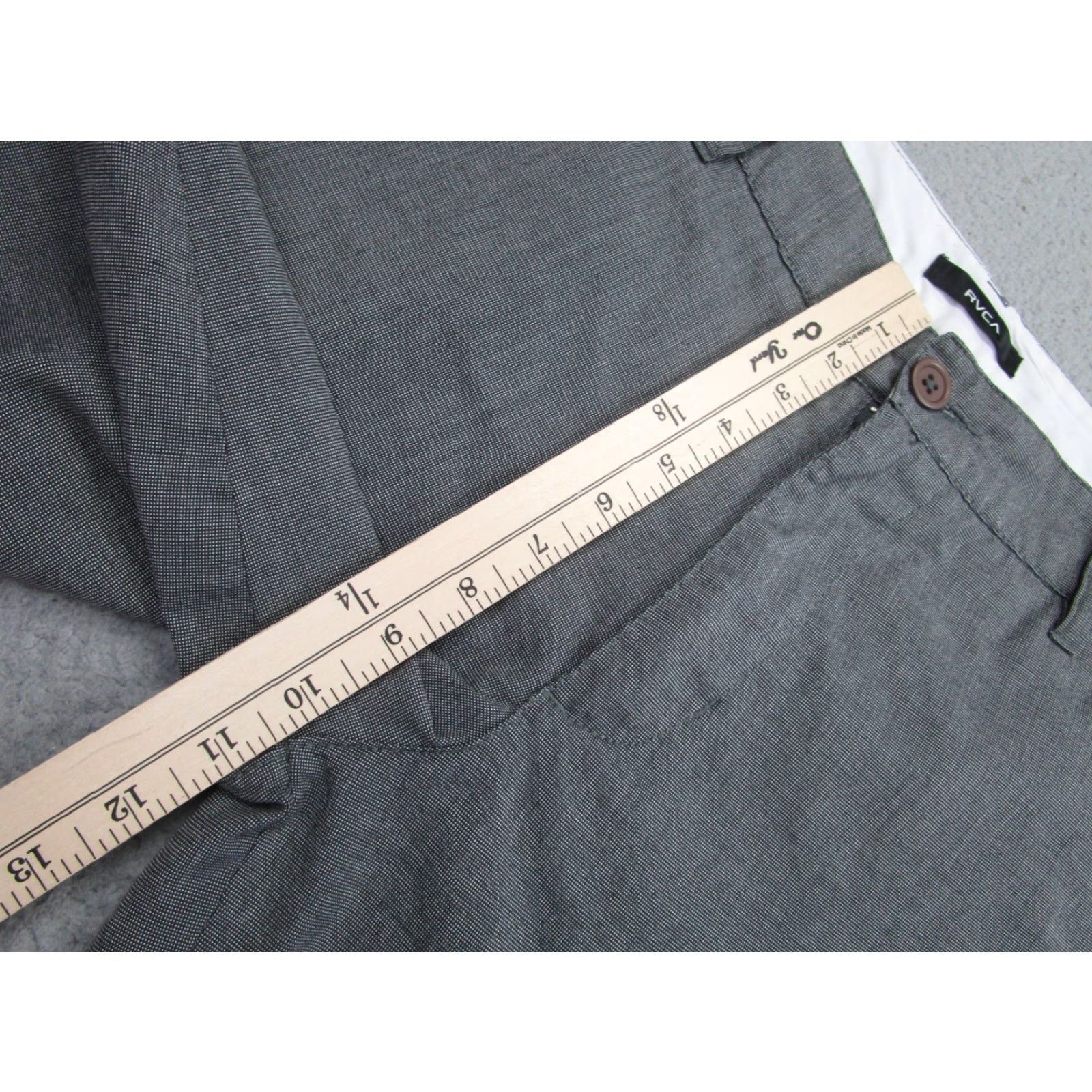 RVCA RVCA Shorts Mens 33 Gray Chino Surfer Skater Casual Zip Size US 33 - 5 Thumbnail