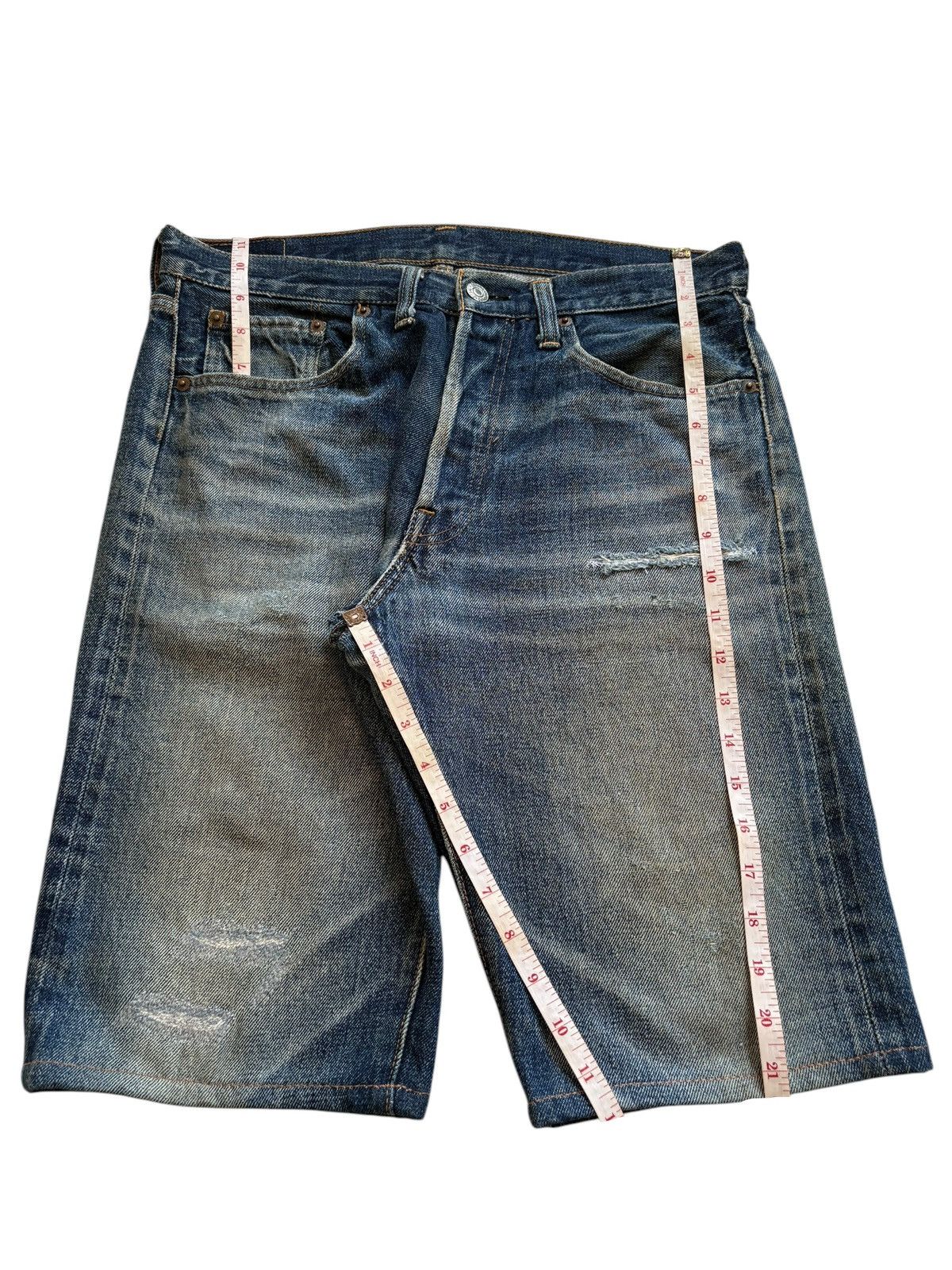 Denime × Japanese Brand Vintage Denime Selvedge Rusty Mud Wash Loose Baggy Shorts Size US 31 - 15 Thumbnail