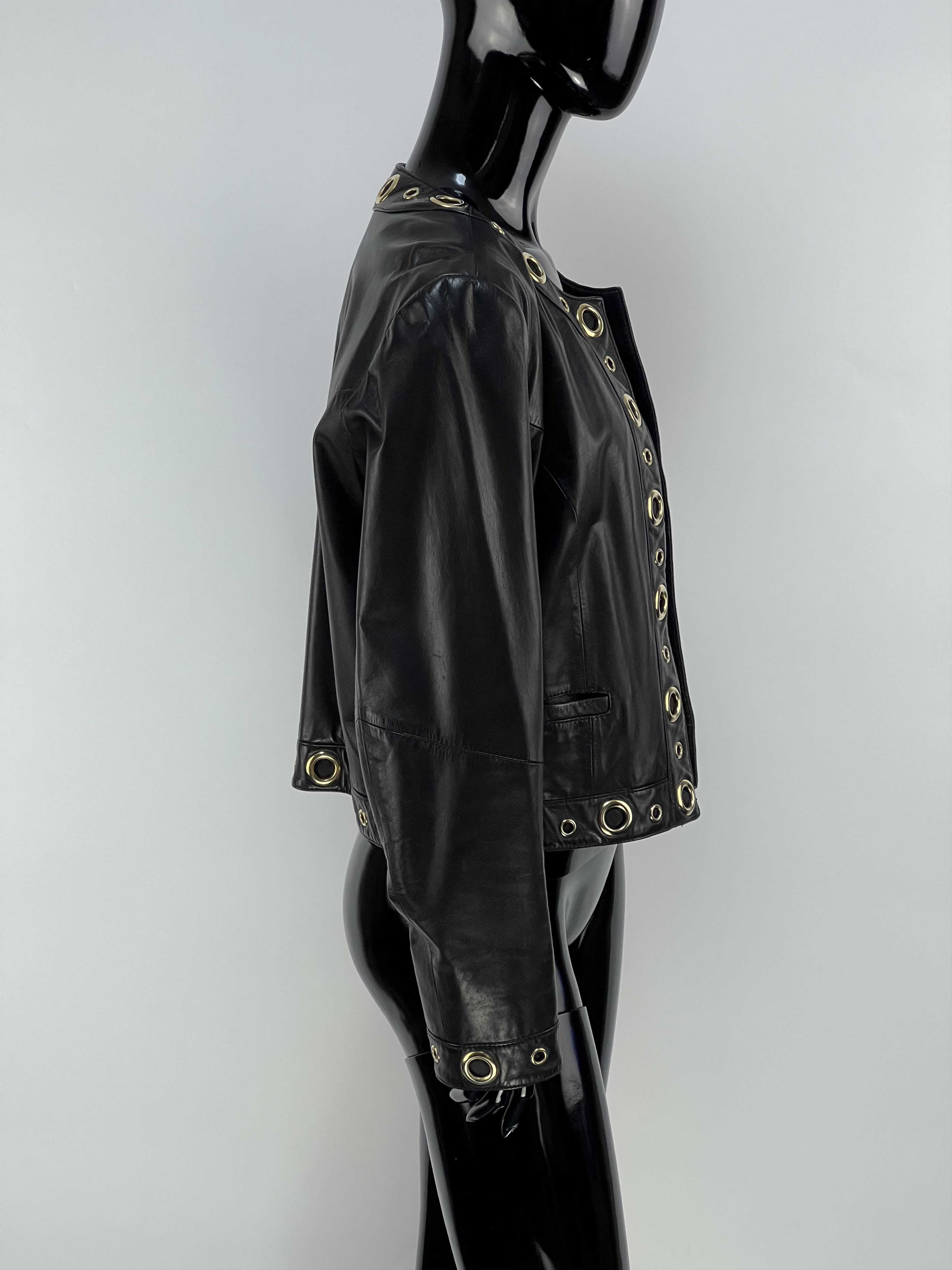 Vintage 80s Rare Vintage Dino’z Women’s Leather Jacket Size IT 44 Size M / US 6-8 / IT 42-44 - 2 Thumbnail