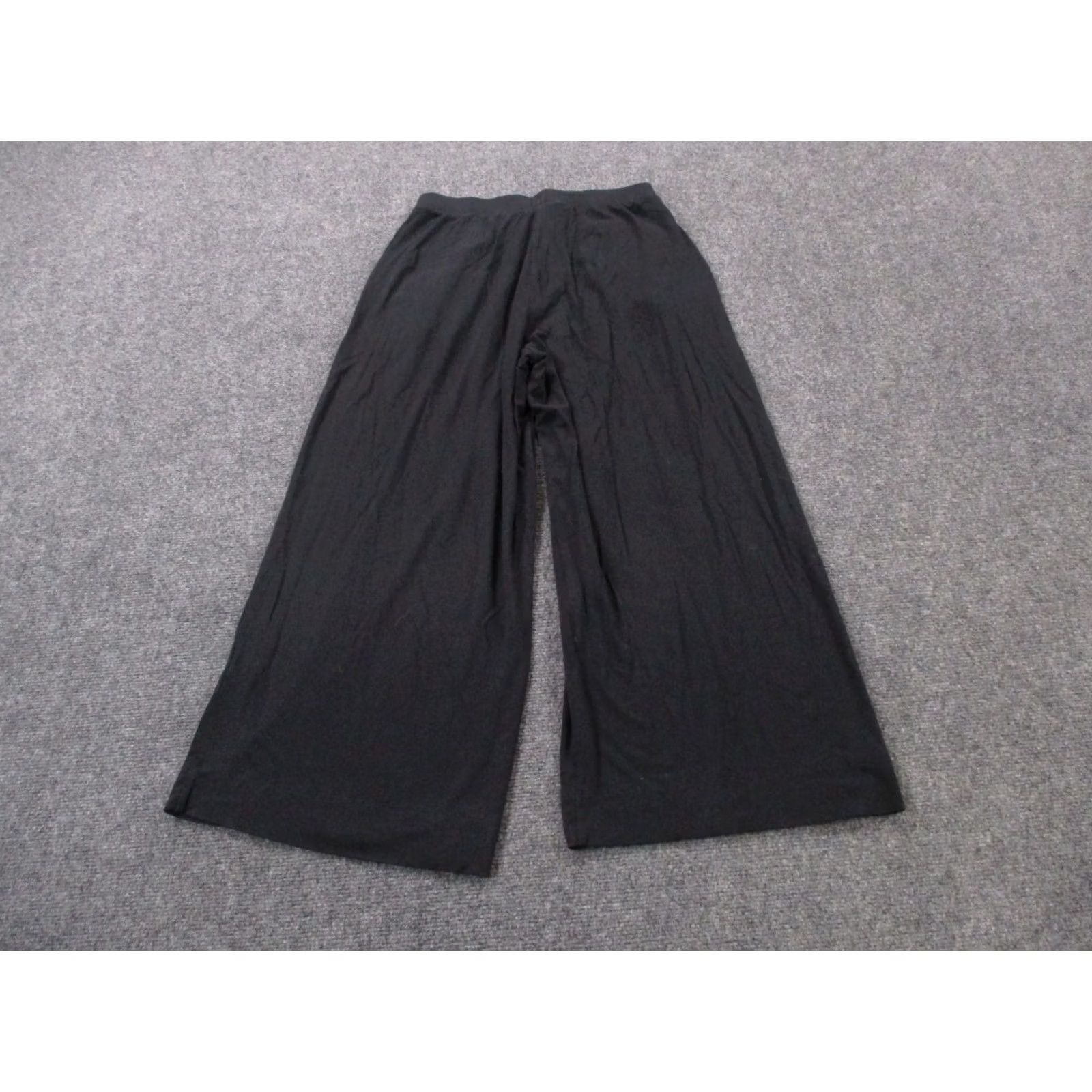 Vintage Peruvian Connection Pants Womens 26 Black Wide Leg Lounge Stretch Flowy Flare Pants Size 26" / US 2 / IT 38 - 7 Thumbnail
