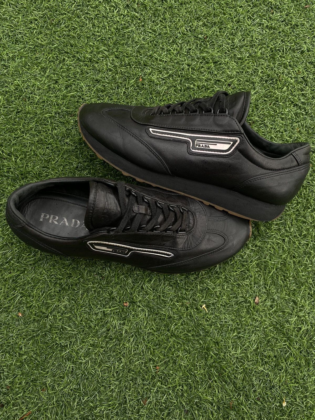 Prada PRADA SNEAKERS SPORT FULL BLACK LEATHER Size US 8 / EU 41 - 2 Thumbnail