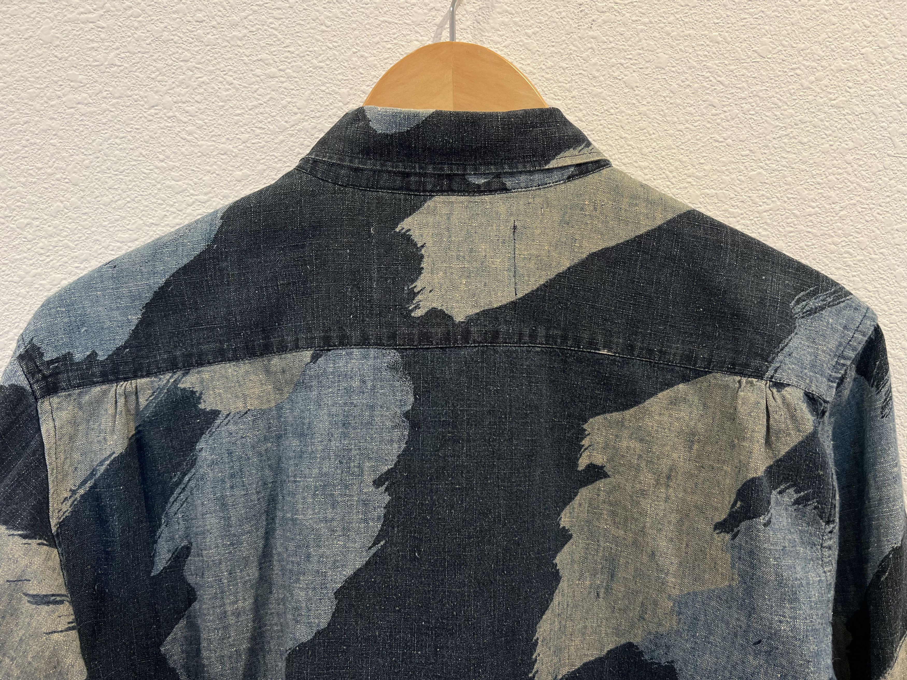Our Legacy OUR LEGACY Camo Painted Indigo Japanese Hemp 1950's Shirt Size US S / EU 44-46 / 1 - 6 Thumbnail