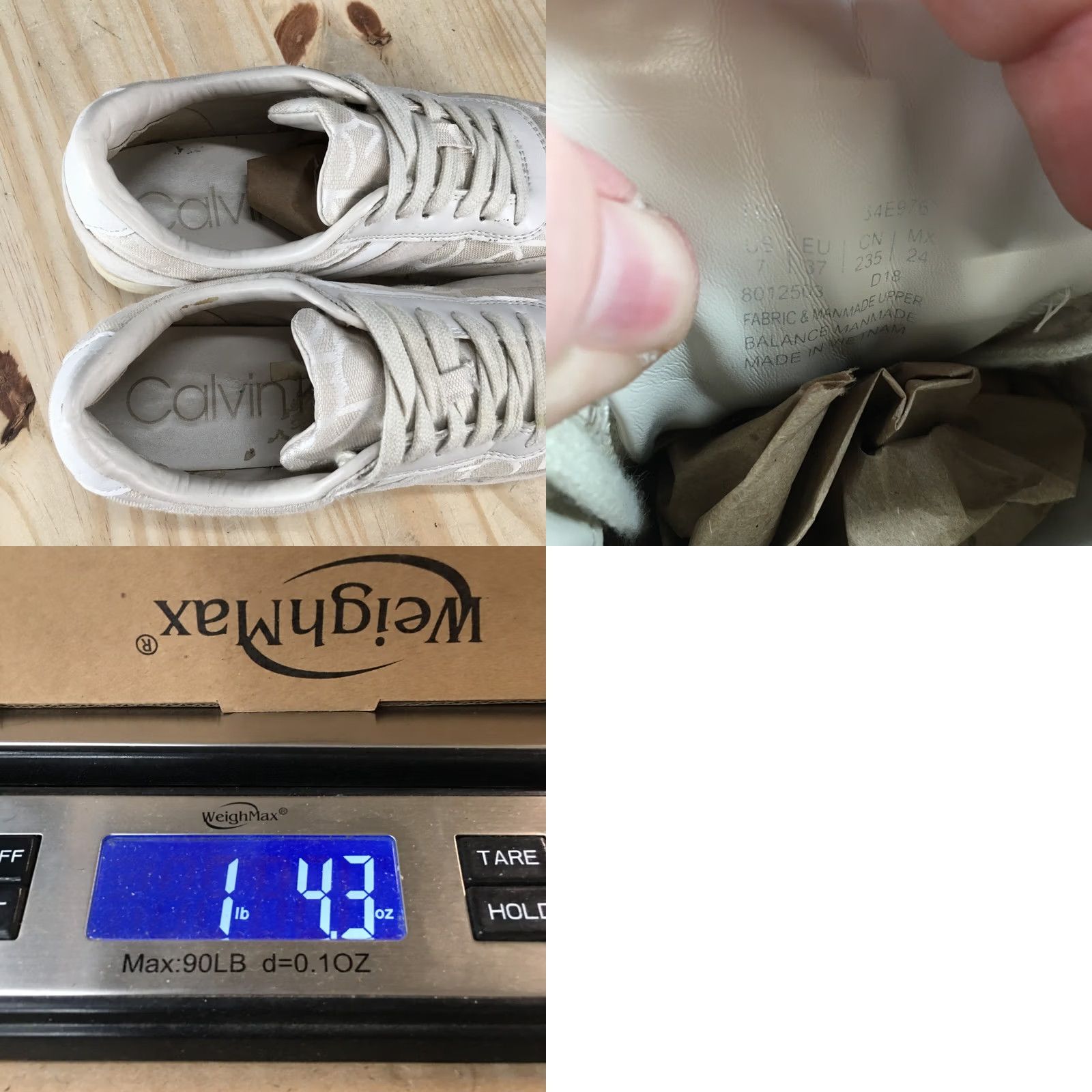 Calvin Klein Calvin Klein Women Shoes 7 Tea Sneakers White Lace Up Low Top Comfort Casual Size M / US 6-8 / IT 42-44 - 10 Thumbnail