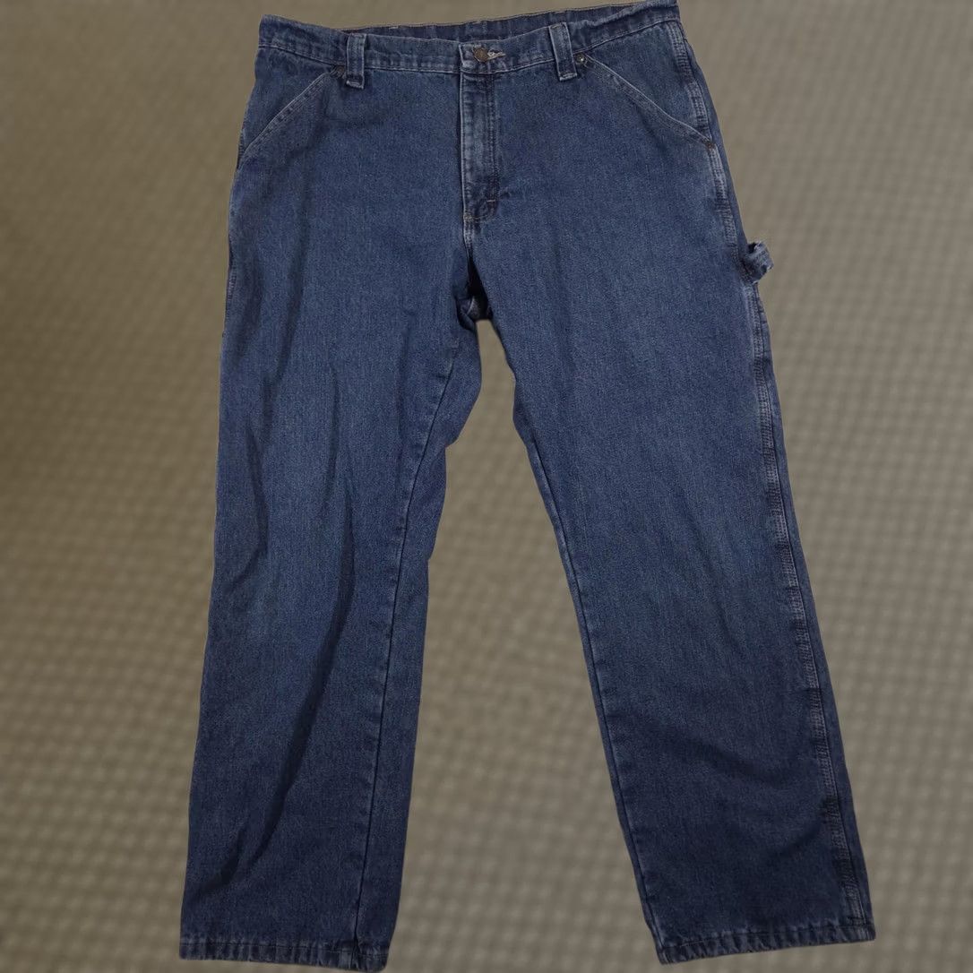 Wrangler Wrangler Jeans Mens 36x30 Blue Denim Relaxed Fit Fleece Lined Carpenter Pants Size US 36 / EU 52 - 1 Thumbnail