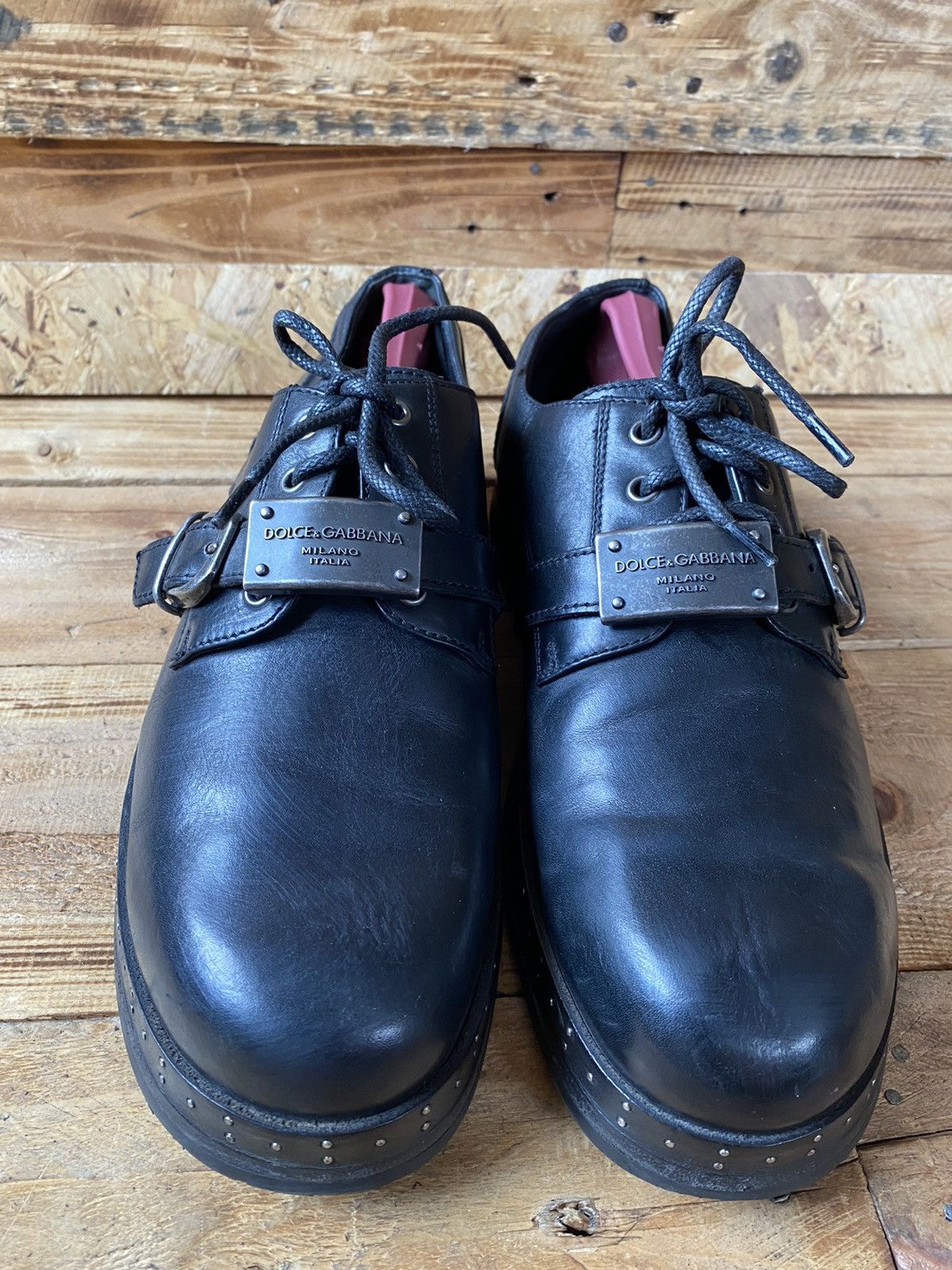 Dolce & Gabbana Dolce and gabbana derby studded black leather shoes sz Uk8 Size US 9 / EU 42 - 3 Thumbnail