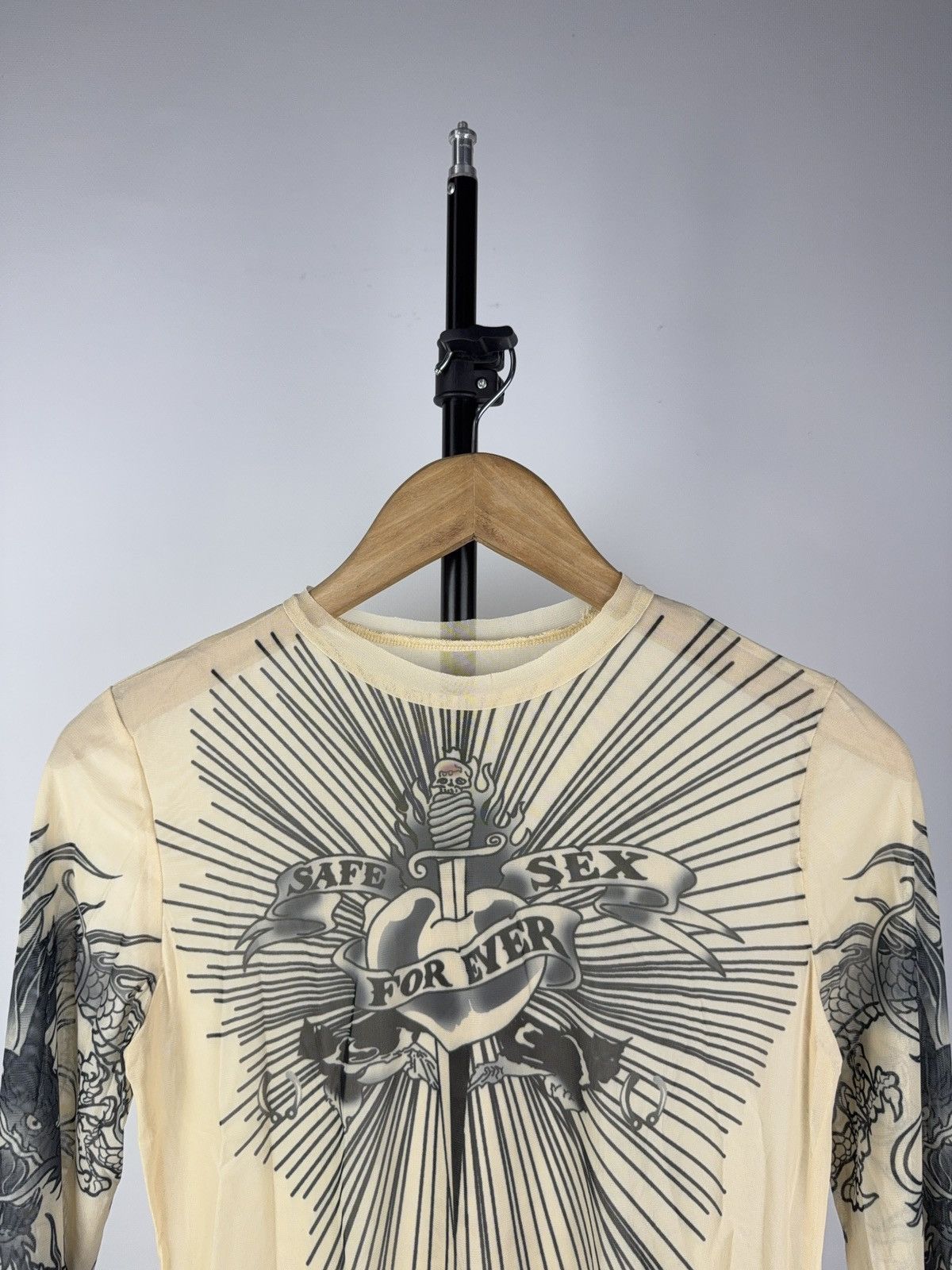 Designer × Japanese Brand STYLE ❗️Save The Queen Jean Paul Gaultier Mesh Top Blouses Size L / US 10 / IT 46 - 2 Thumbnail