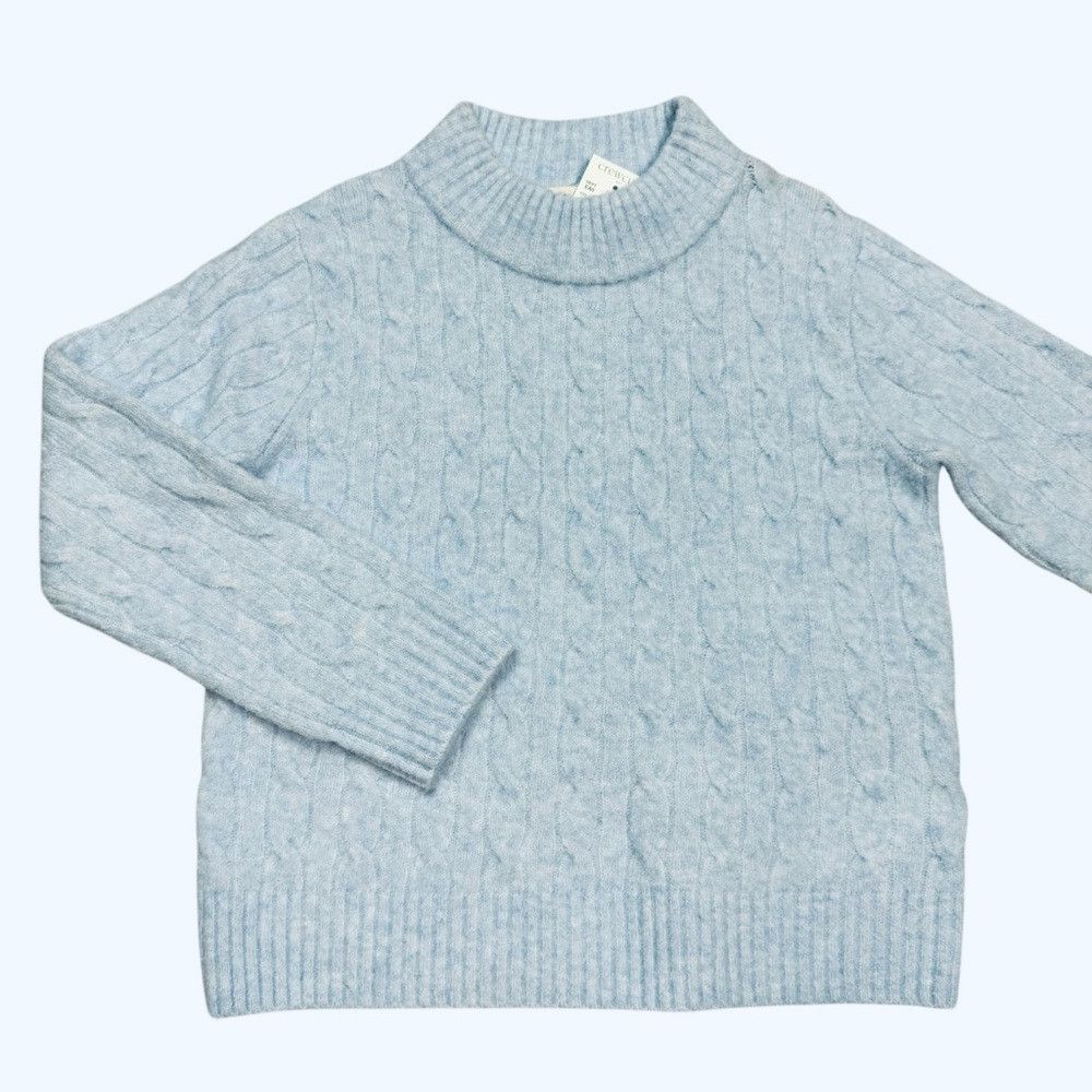 J.Crew NWT New J.Crew Cable-Knit Extra-Soft Yarn Blue Sweater Size Size XXS / US 00 / IT 34 - 3 Thumbnail