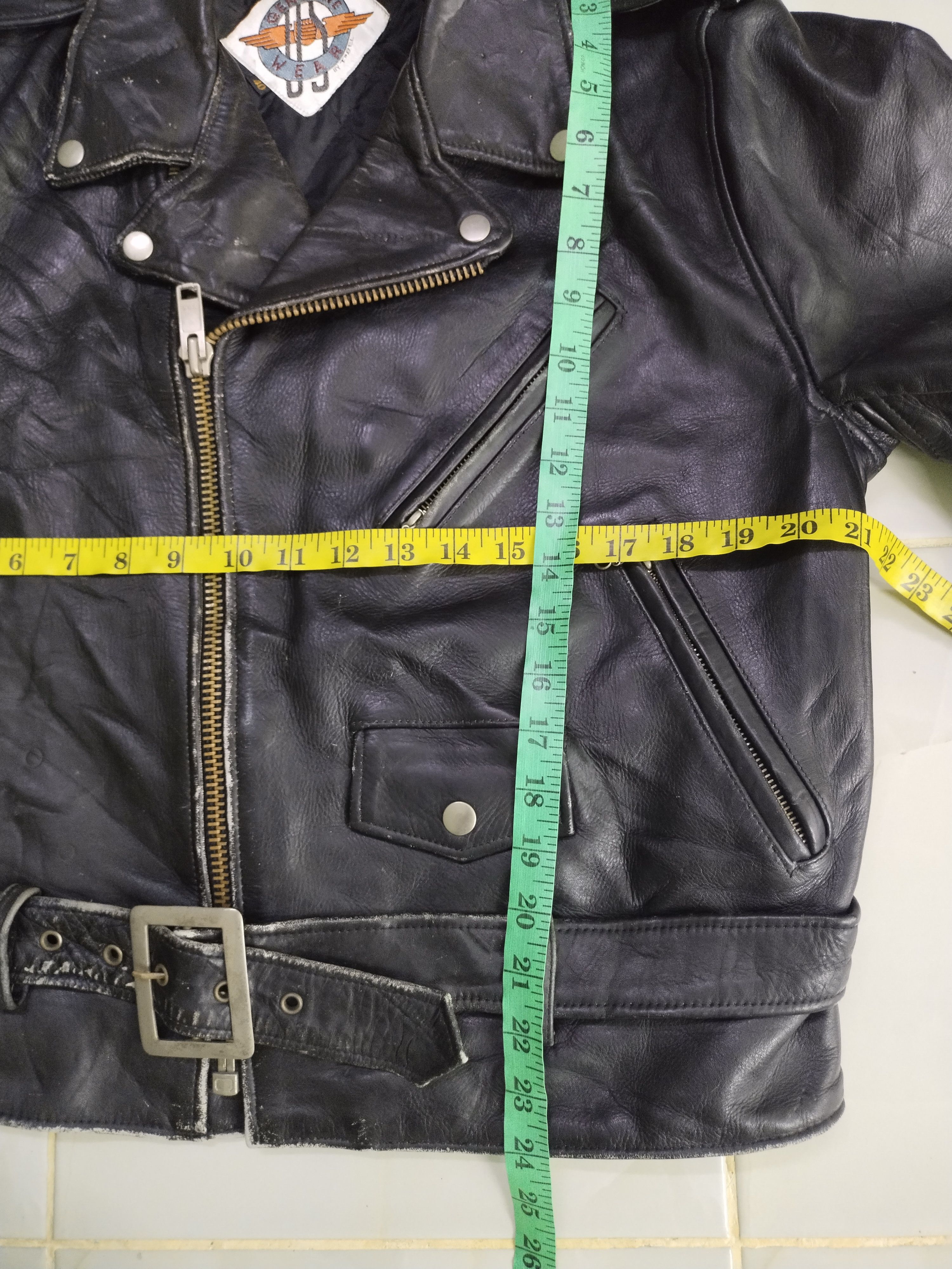 Genuine Leather Vintage Genuine Wear Double Leather Motorcycle Jacket Rare Size US M / EU 48-50 / 2 - 16 Thumbnail