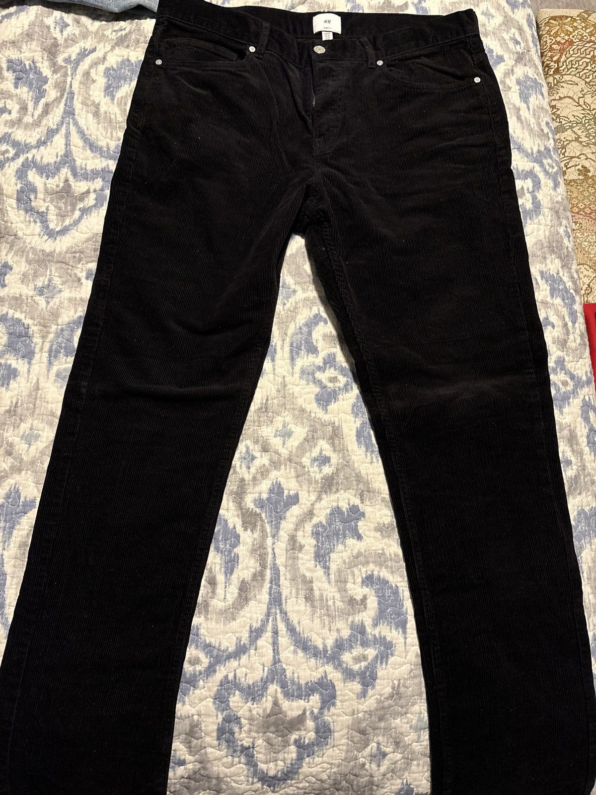 H&M Black Corduroy Pants H&M Size US 34 / EU 50 - 3 Thumbnail
