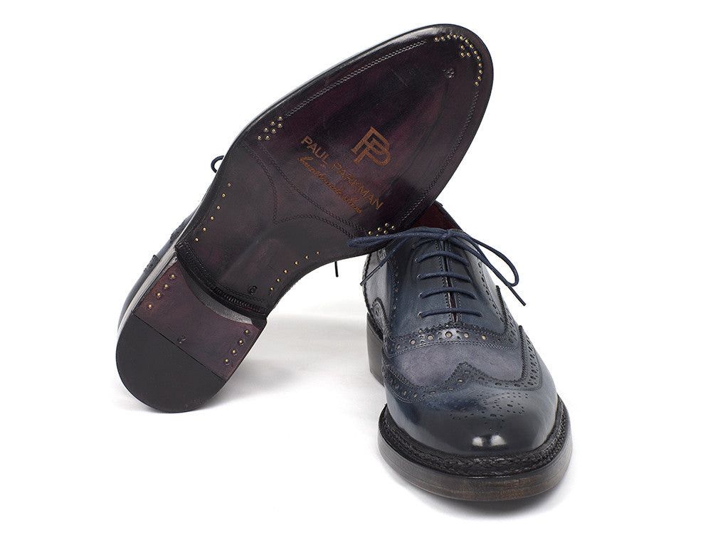 Handmade Handmade Men's Triple Leather Sole Wingtip Brogues shoes Size US 9.5 / EU 42-43 - 4 Thumbnail