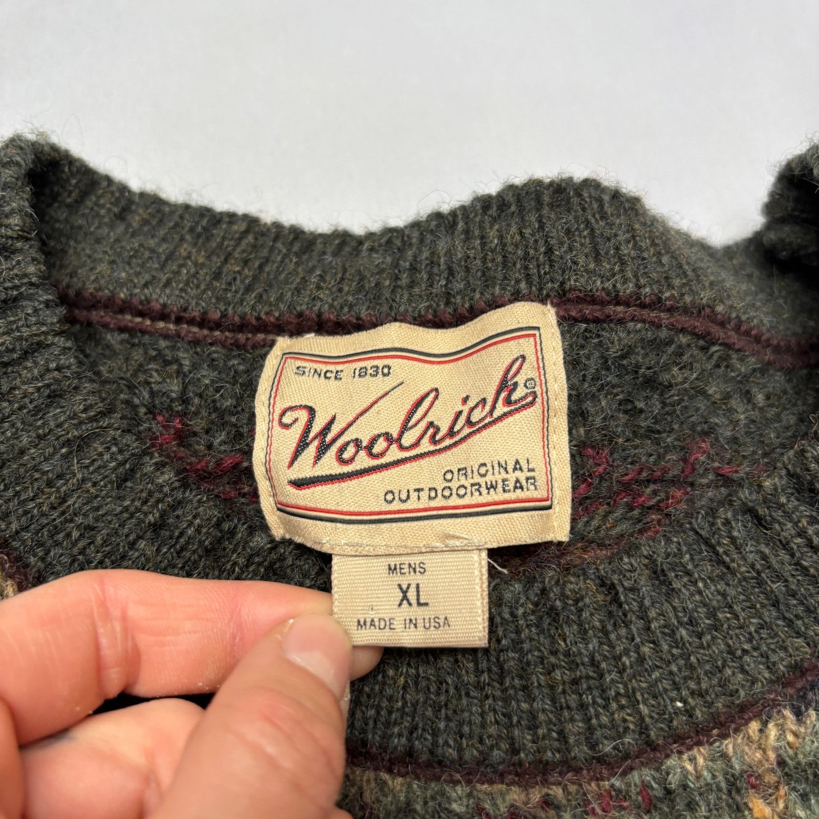 Vintage × Woolrich Woolen Mills Vintage Woolrich Wool Blend Fair Isle Sweater Men's XL Size US XL / EU 56 / 4 - 4 Thumbnail