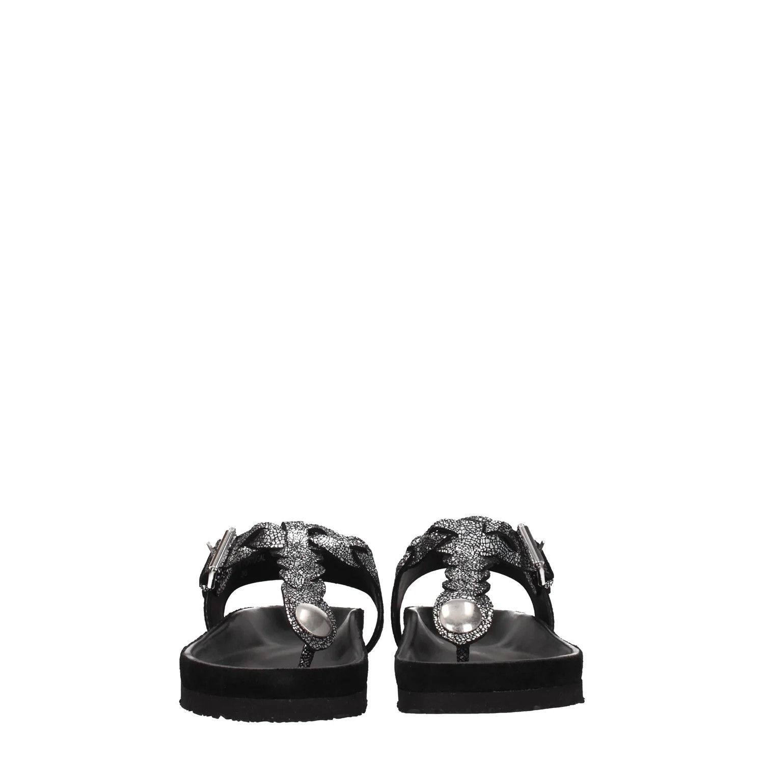 Isabel Marant ob1o1e1124 Suede Flip Flops in Black Silver Size US 10 / IT 40 - 3 Thumbnail