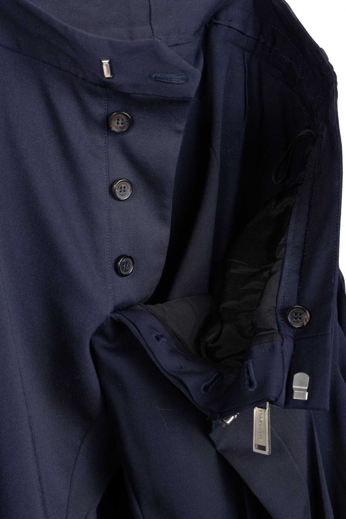 Dsquared2 DSquared2 AW/16 Navy Wool-Blend Pleated-Skirt Pants Size 32" / US 10 / IT 46 - 10 Thumbnail