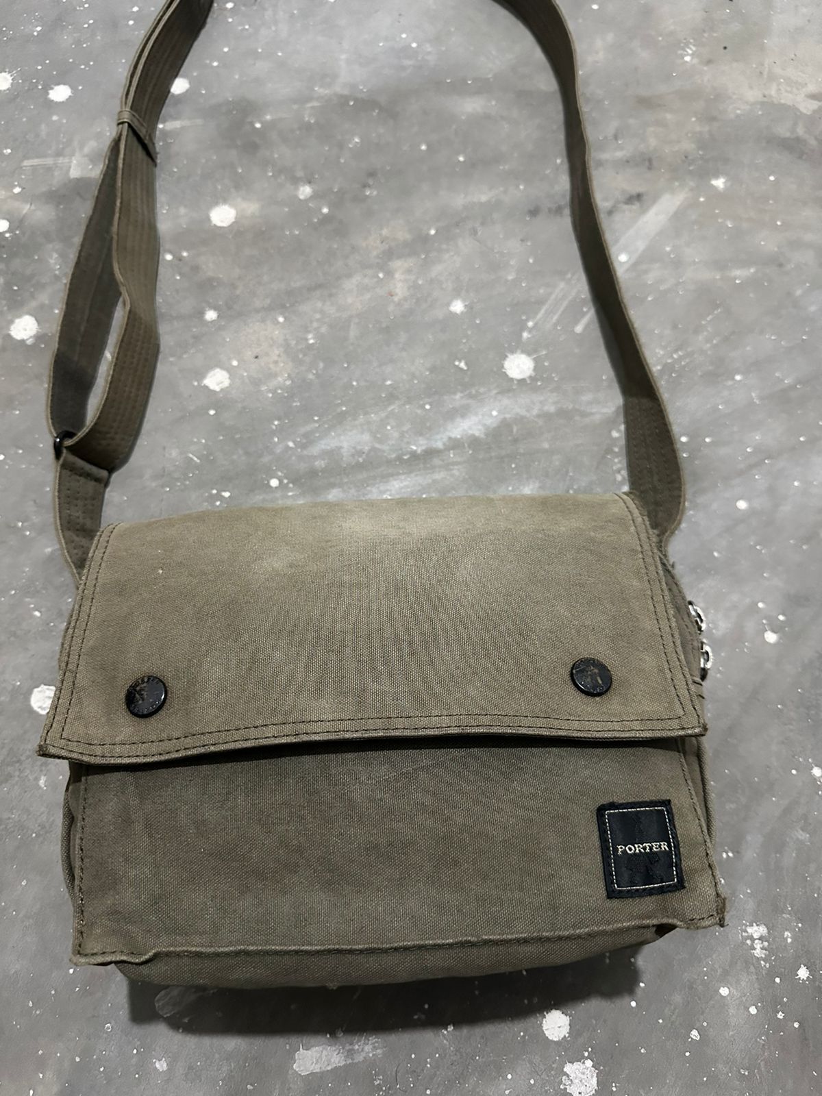 Porter Porter Japan Natural Faded Olive Canvas Crossbody/ Sling bag Size ONE SIZE - 3 Thumbnail