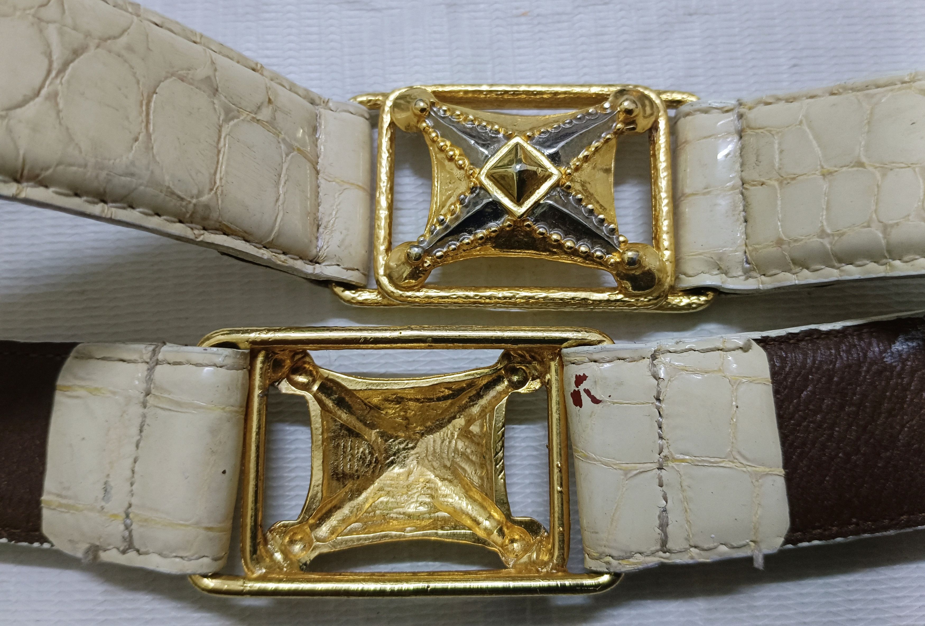 14th Addiction × Hysteric Glamour × KMRii Japanese Fashion Y2K Luna Mattino Leather Belt Size 30 - 6 Thumbnail