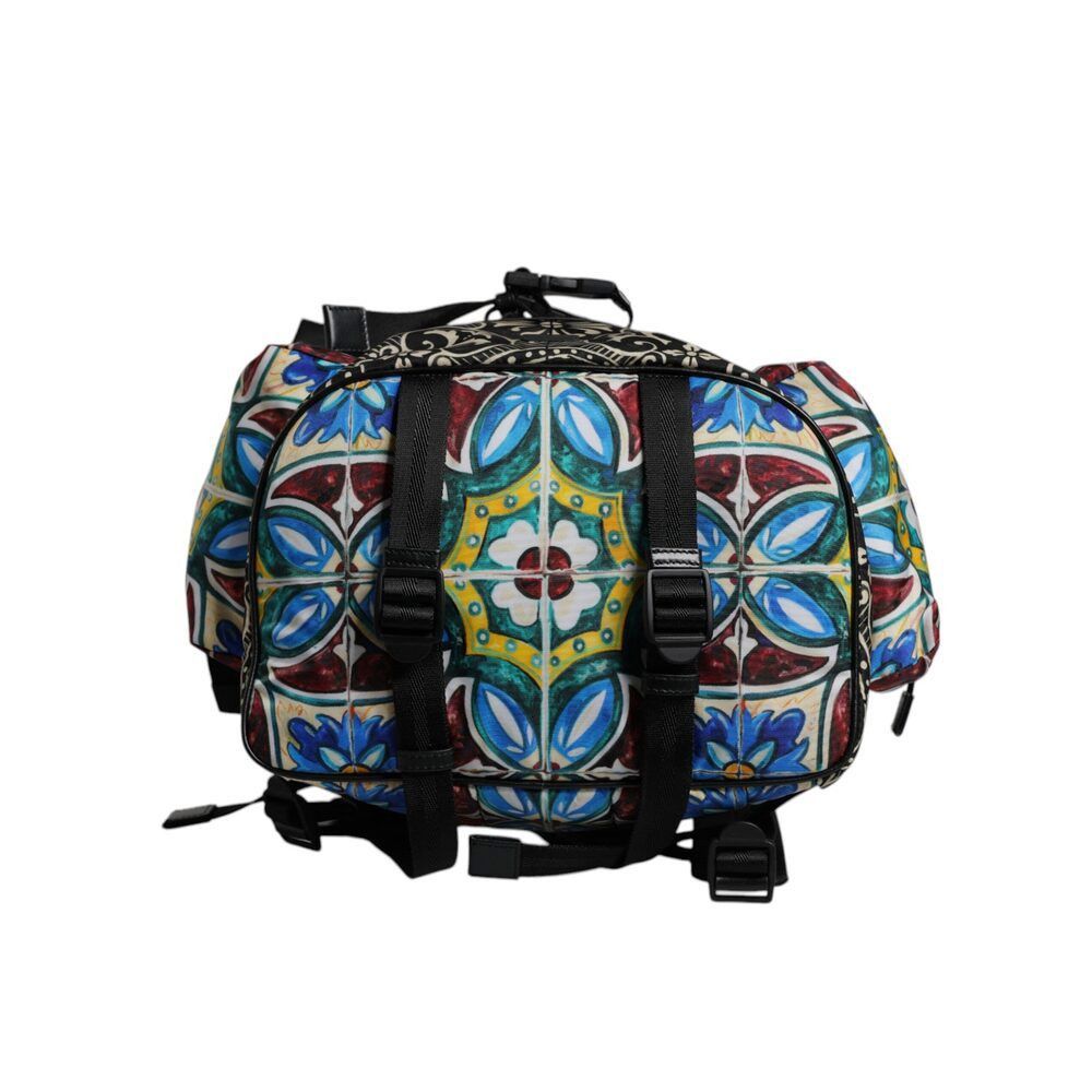 Dolce & Gabbana Dolce & Gabbana Multicolor Maiolica Print Nylon Backpack Bag Size ONE SIZE - 6 Thumbnail