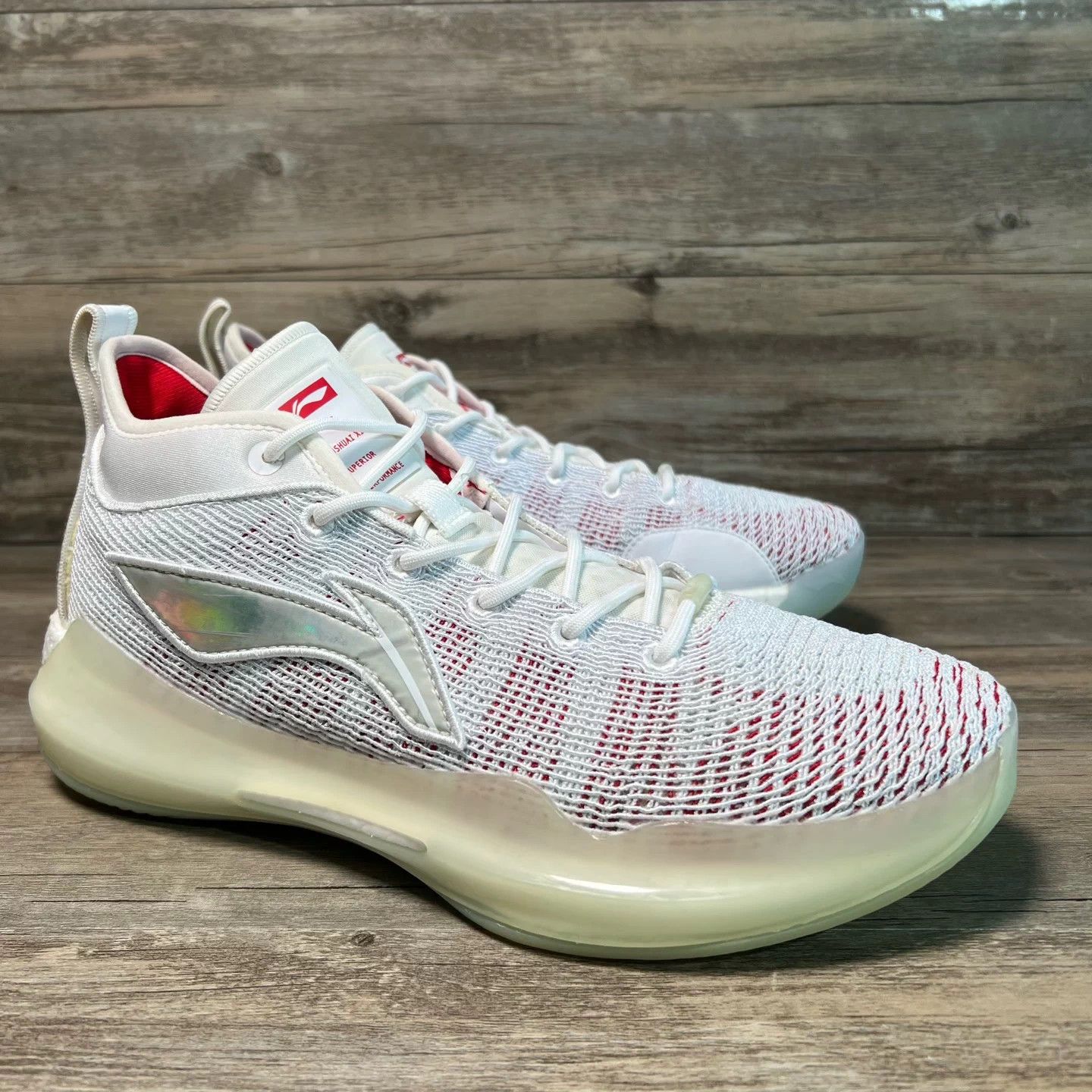 Li-Ning LI-NING Yushuai 13 Bèng Low Top White/Red 43 EU Size US 10 / EU 43 - 2 Thumbnail