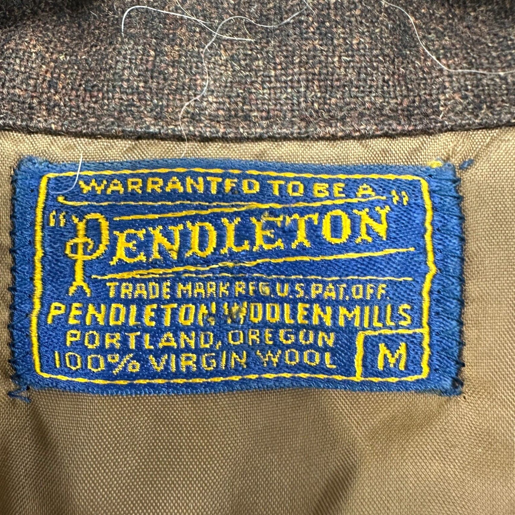 Pendleton VINTAGE Pendleton Shirt Mens M Brown Button-Up Wool Board Loop Collar Solid 60s Size US M / EU 48-50 / 2 - 4 Thumbnail