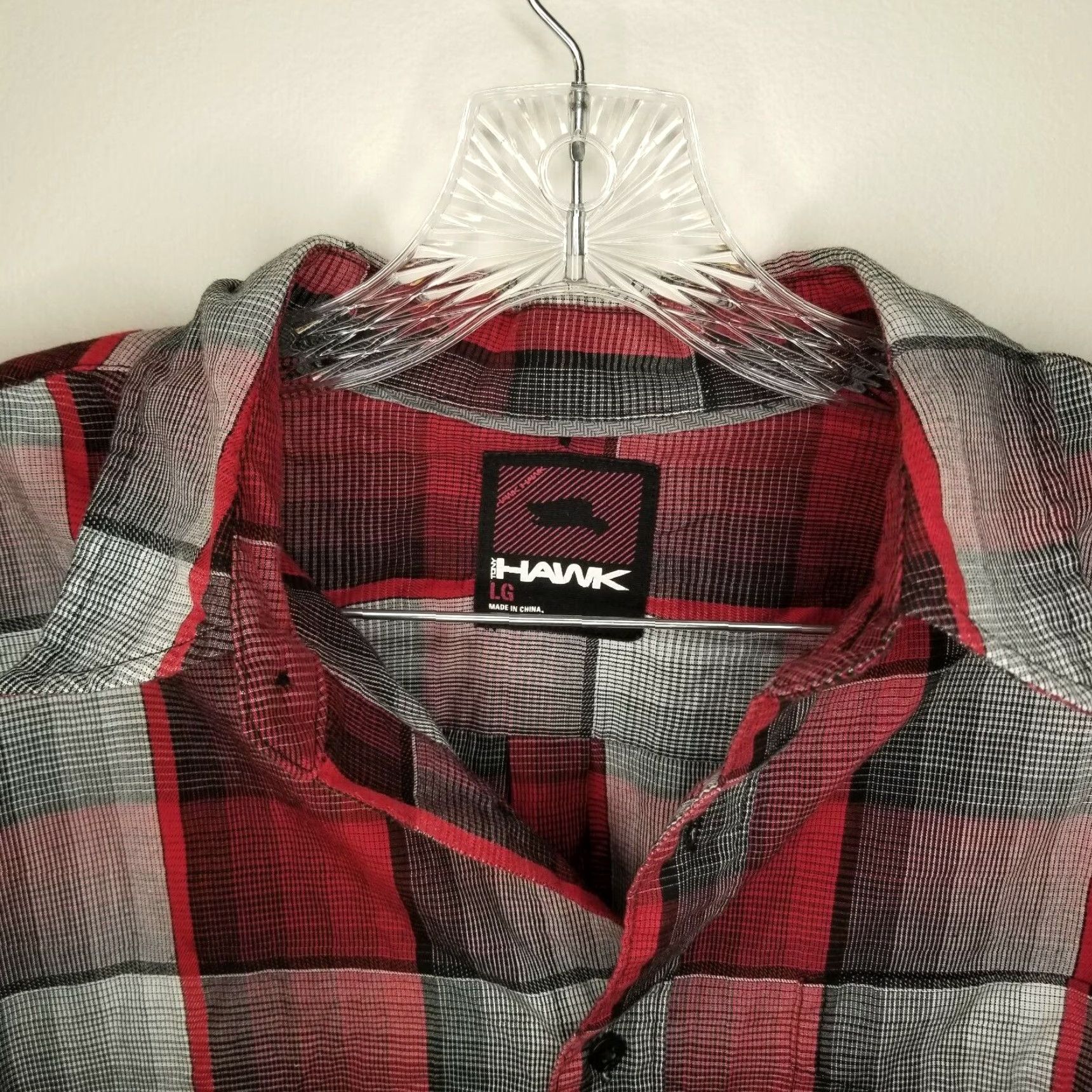 Vintage Tony Hawk Mens Red Long Sleeve Button Up Shirt Size L Size US L / EU 52-54 / 3 - 3 Thumbnail