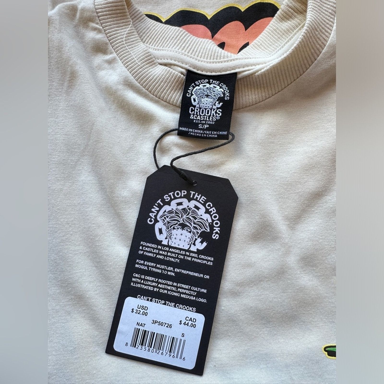 Crooks & Castles NWT Crooks & Castles Vintage Cherub 420 leaf graphic inBeige Size US S / EU 44-46 / 1 - 5 Thumbnail