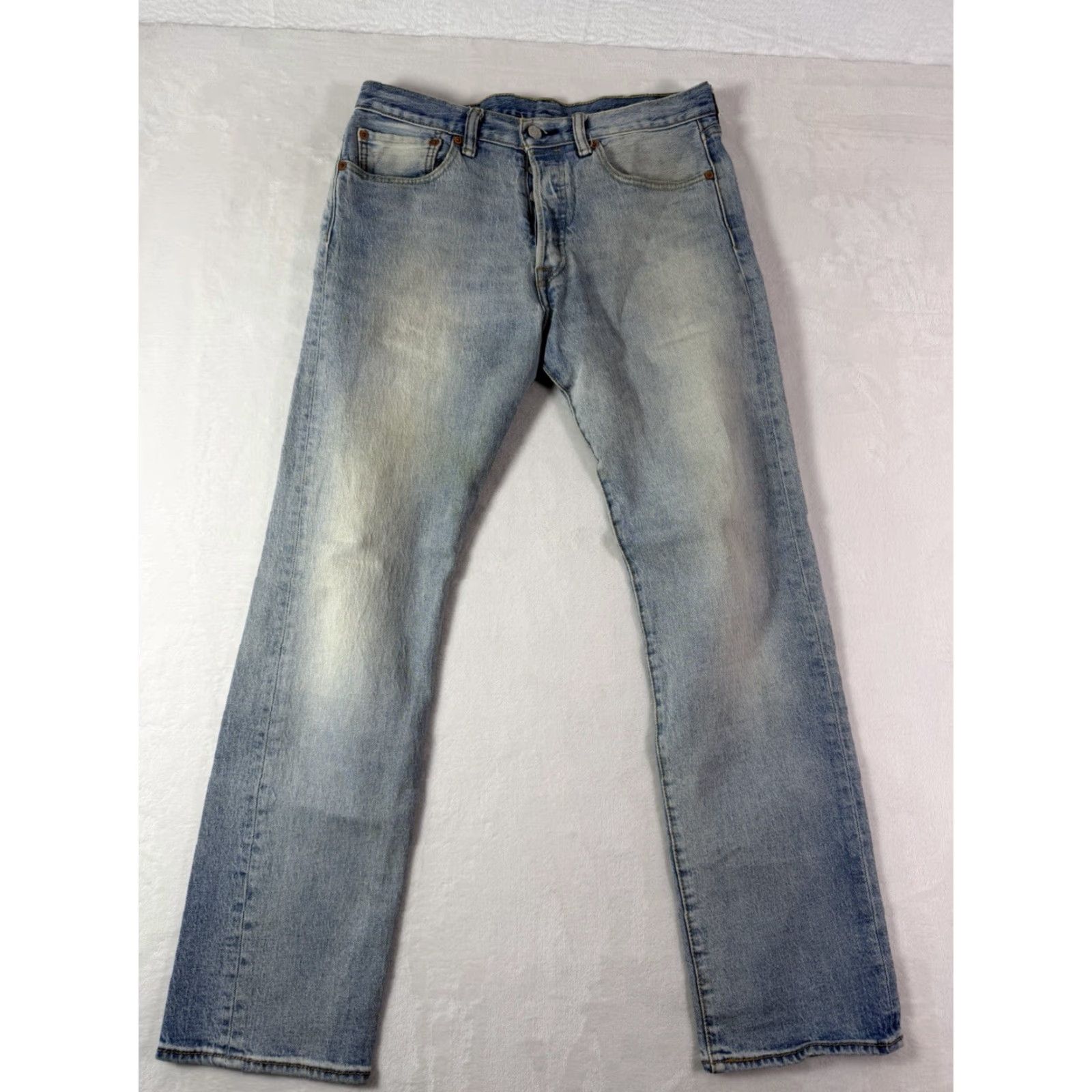 Levi's Levi's 501 Jeans Men Medium Blue Denim Straight" Size US 31 - 2 Thumbnail