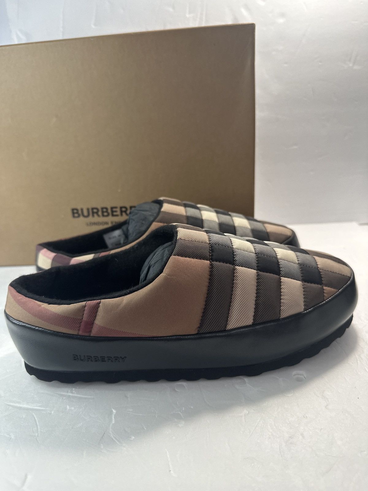 Burberry BURBERRY SLIPPERS AND CLOGS MEN FABRIC BROWN BIRCH Size US 8.5 / EU 41-42 - 7 Thumbnail