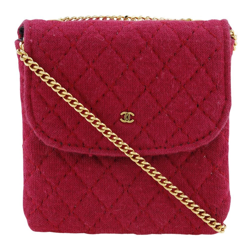 Chanel Chanel Chanel Chain Pouch Cotton 2way Shoulder Bag Cotton Shoulder Bag DUTY FREE for USA Size ONE SIZE - 1 Thumbnail