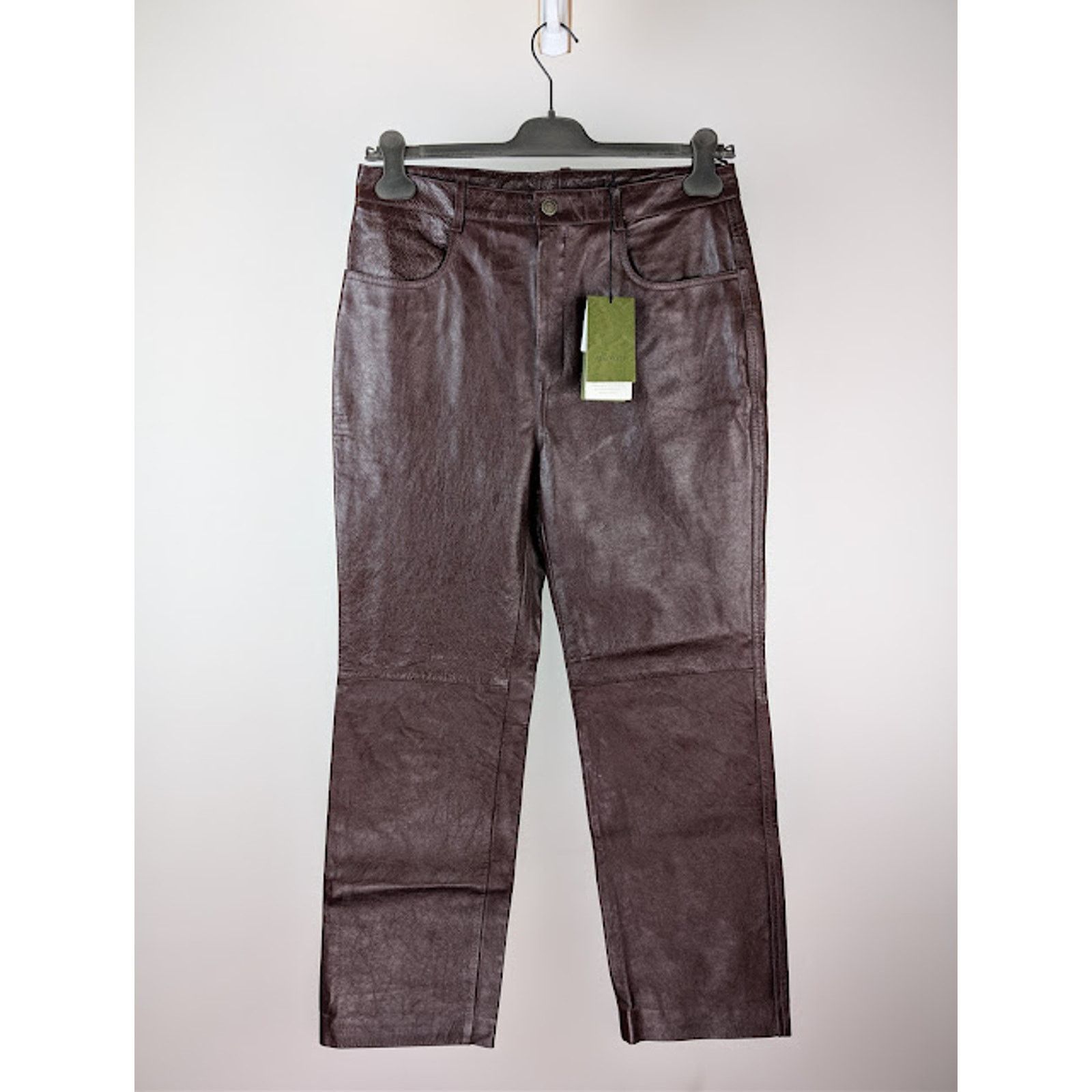 Gucci o1rshd1 Soft Leather Pants in Bordeaux Size US 36 / EU 52 - 10 Thumbnail