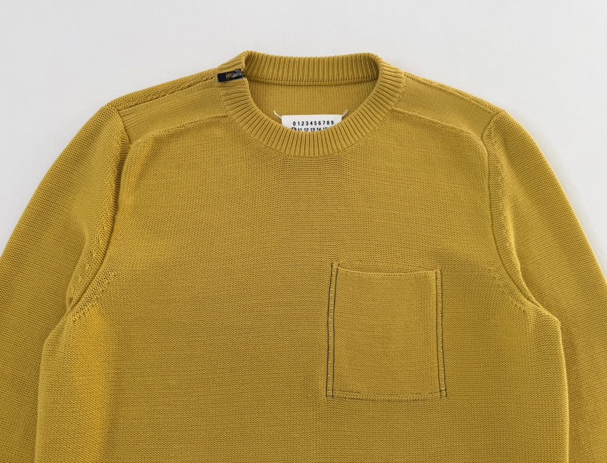 Maison Margiela Sample Mustard Cotton Textured Knit Sweater Size US M / EU 48-50 / 2 - 5 Thumbnail