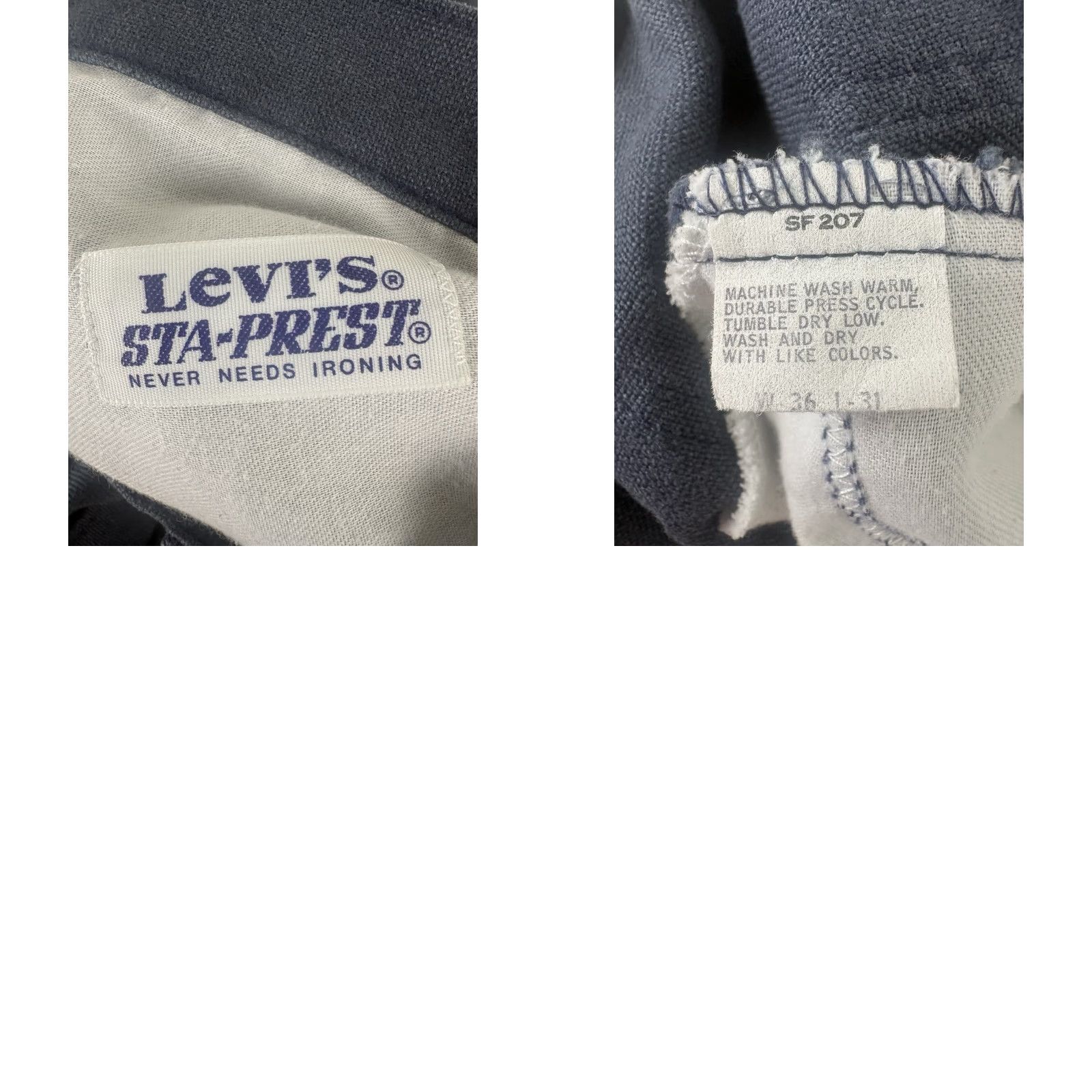 Levi's VINTAGE Levi’s Gray Textured Sta-Prest Pants Mens 36x31 USA Shirt? Size US 36 / EU 52 - 8 Thumbnail