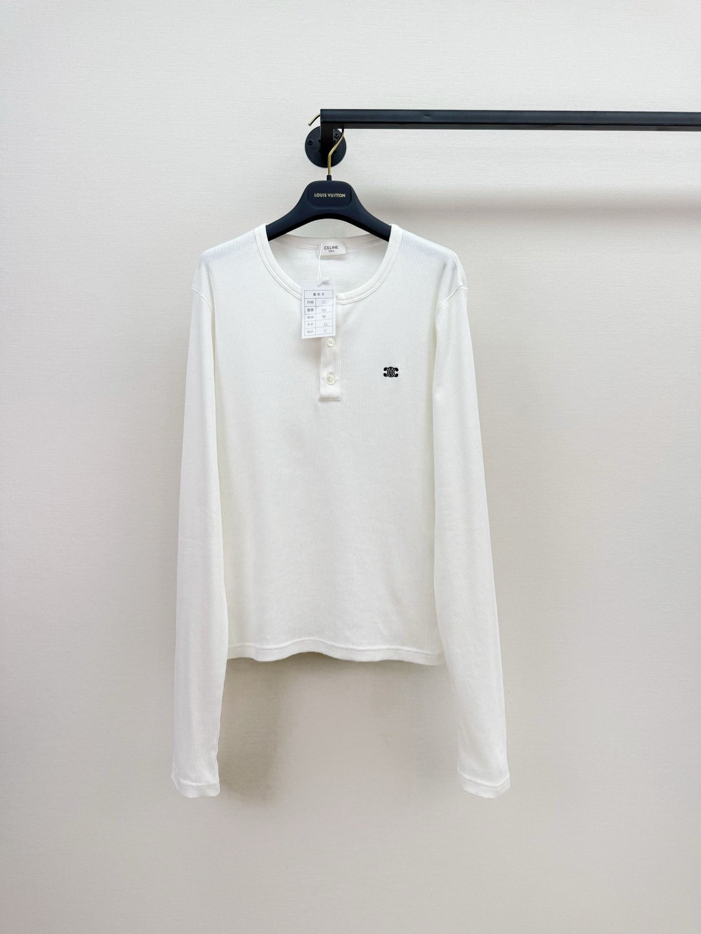 Celine Celine Triomphe Embroidery Long-Sleeve Top Size US XL / EU 56 / 4 - 1 Thumbnail