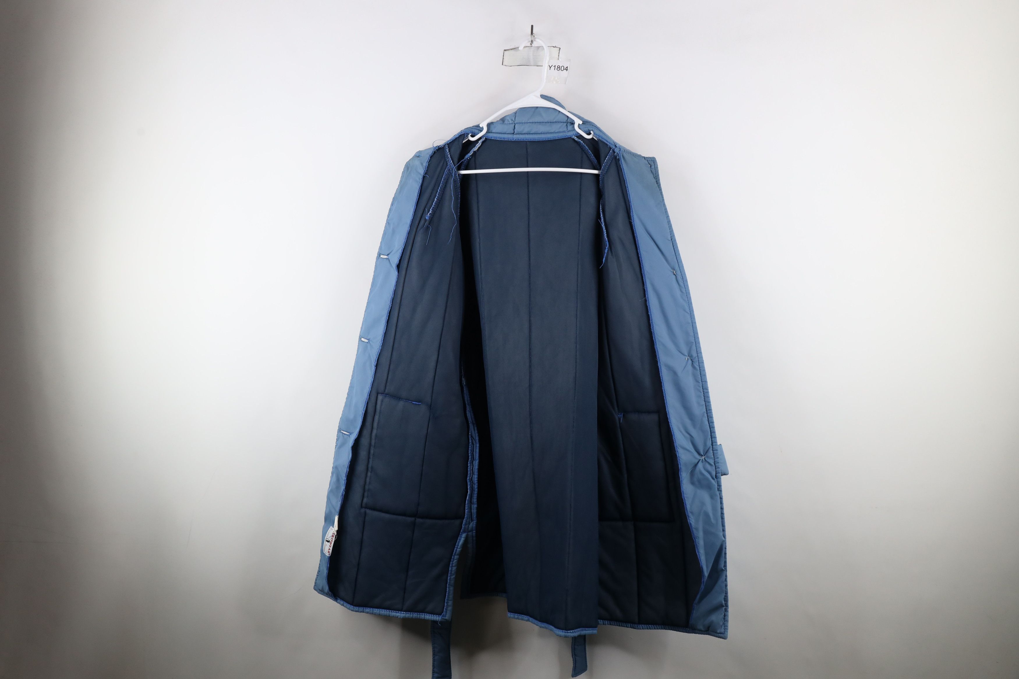 Vintage Vintage 70s Streetwear Belted Quilted Puffer Jacket Blue Size L / US 10 / IT 46 - 12 Thumbnail