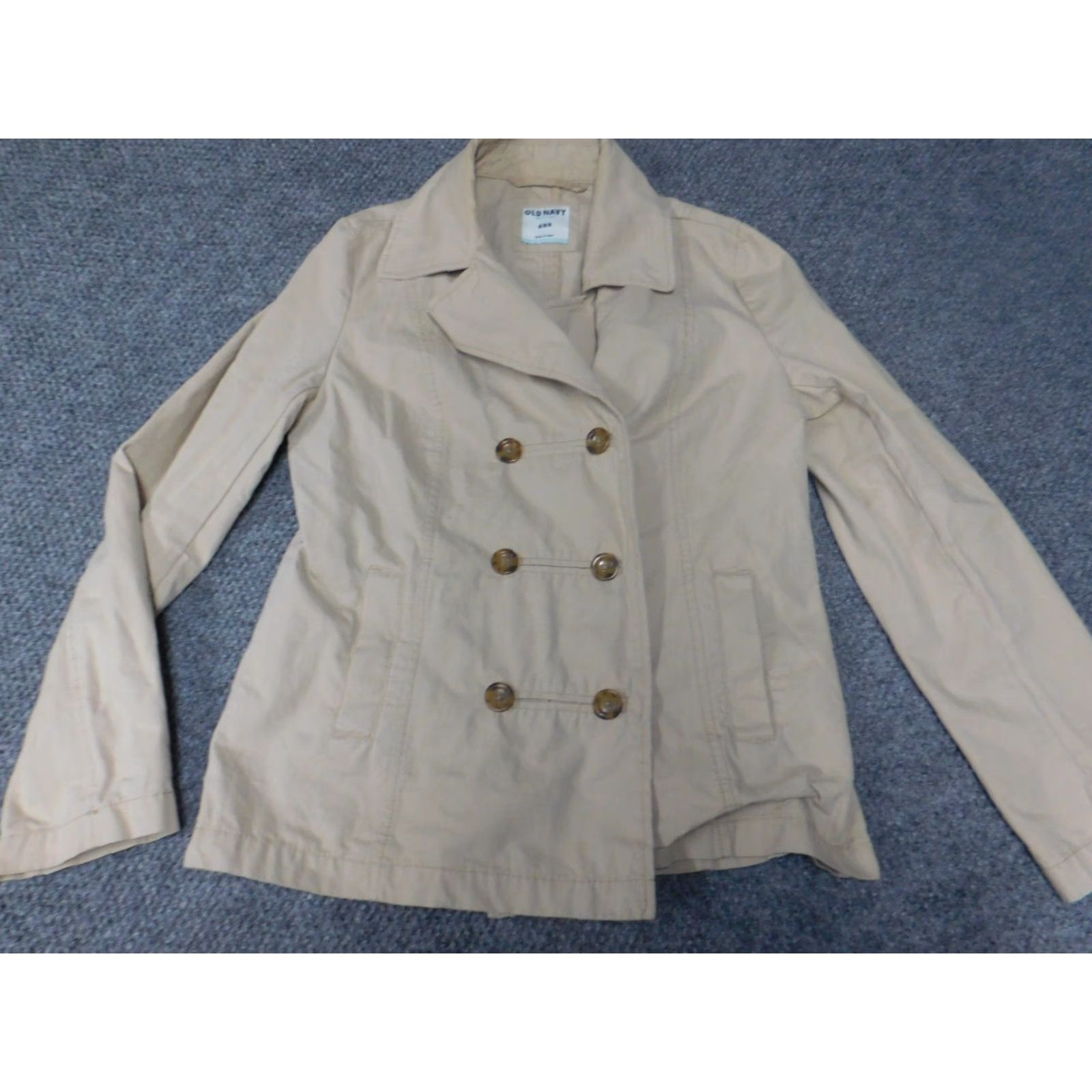 Old Navy Old Navy Jacket Womens Trench Coat Medium Beige Button Casual Winter Vintage: No Model na Size M Regular Women Collared Cotton Blend Knit Button Size M / US 6-8 / IT 42-44 - 2 Thumbnail