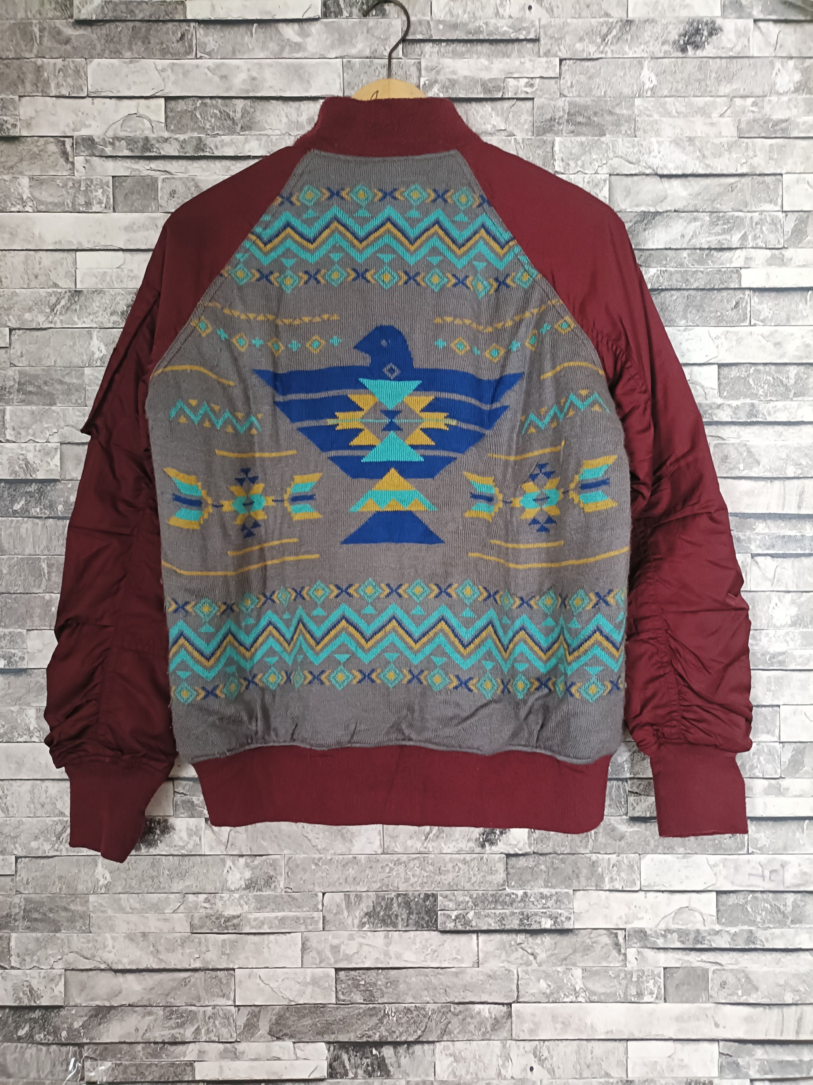 Japanese Brand Vintage Titicaca Thunderbird Navajo aztec bomber jacket Size ONE SIZE - 1 Thumbnail