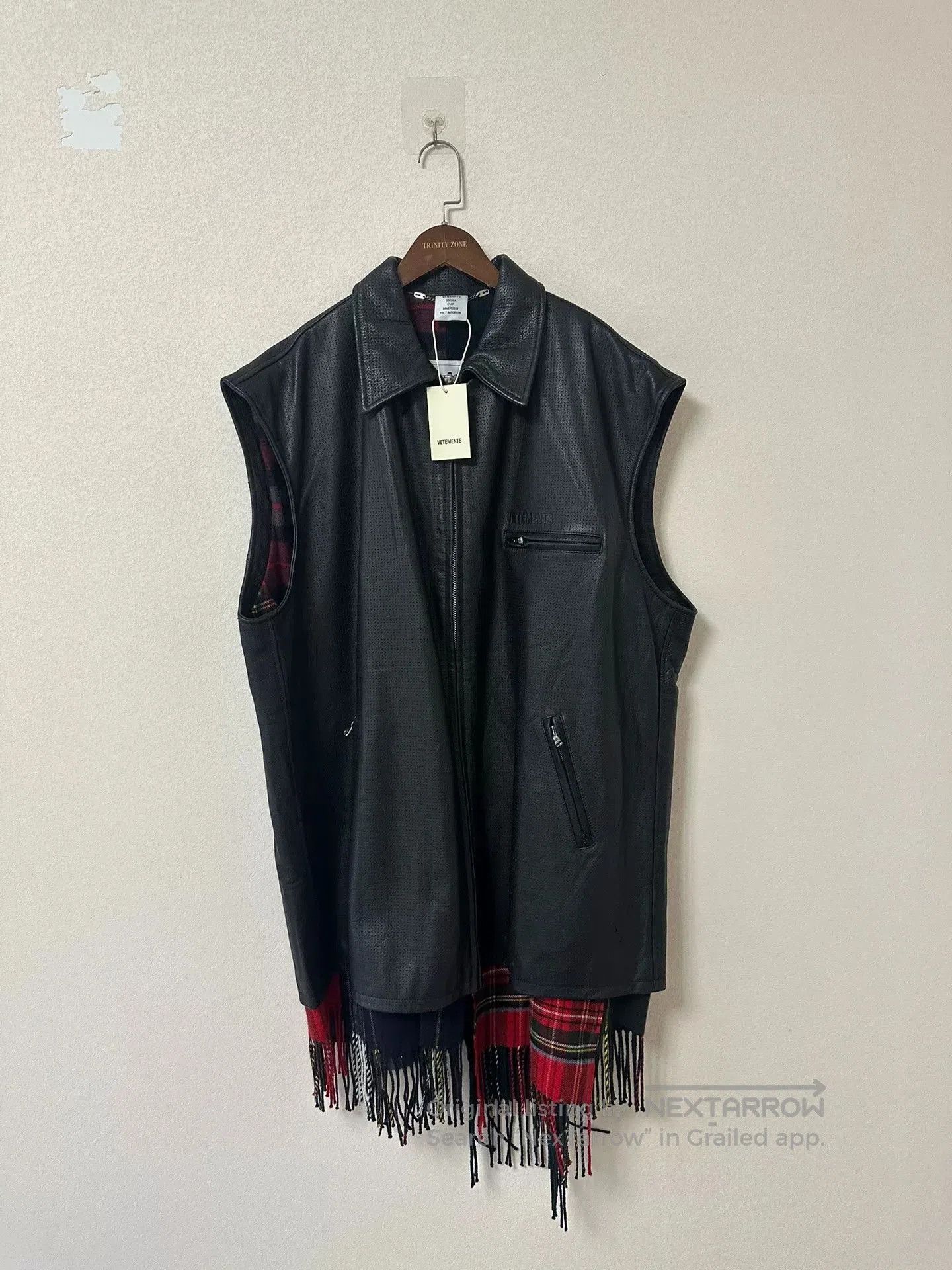 Vetements vetements fringed checkered leather vest. Size US S / EU 44-46 / 1 - 1 Thumbnail